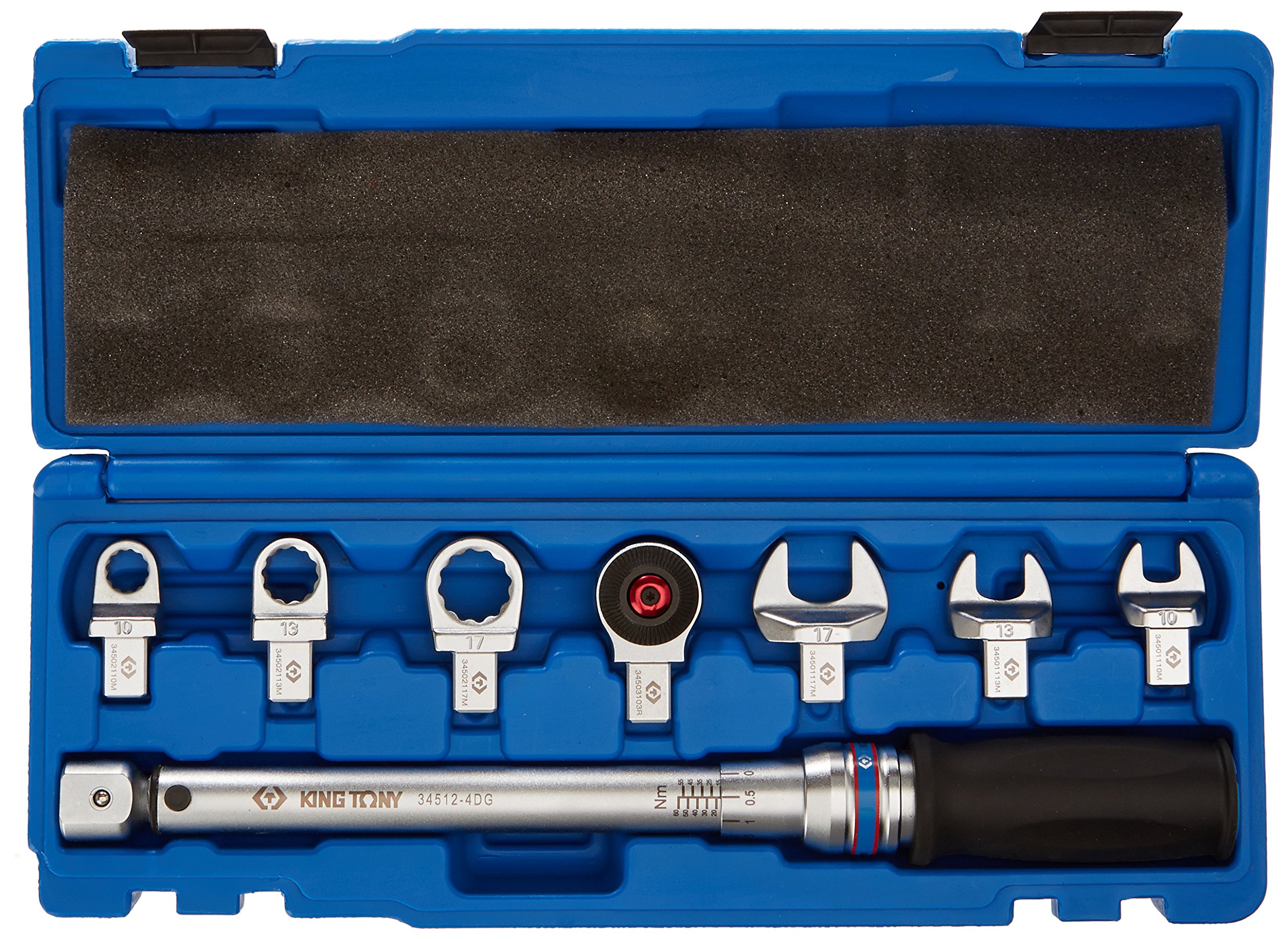 King Tony 345102D08MR Interchangeable Torque Wrench Set (9 x 12 Inch) - Professional Grade Torque Wrench Kit for Automotive, Industrial & Home Repair - Perfect for Mechanics, DIY & Construction Projects