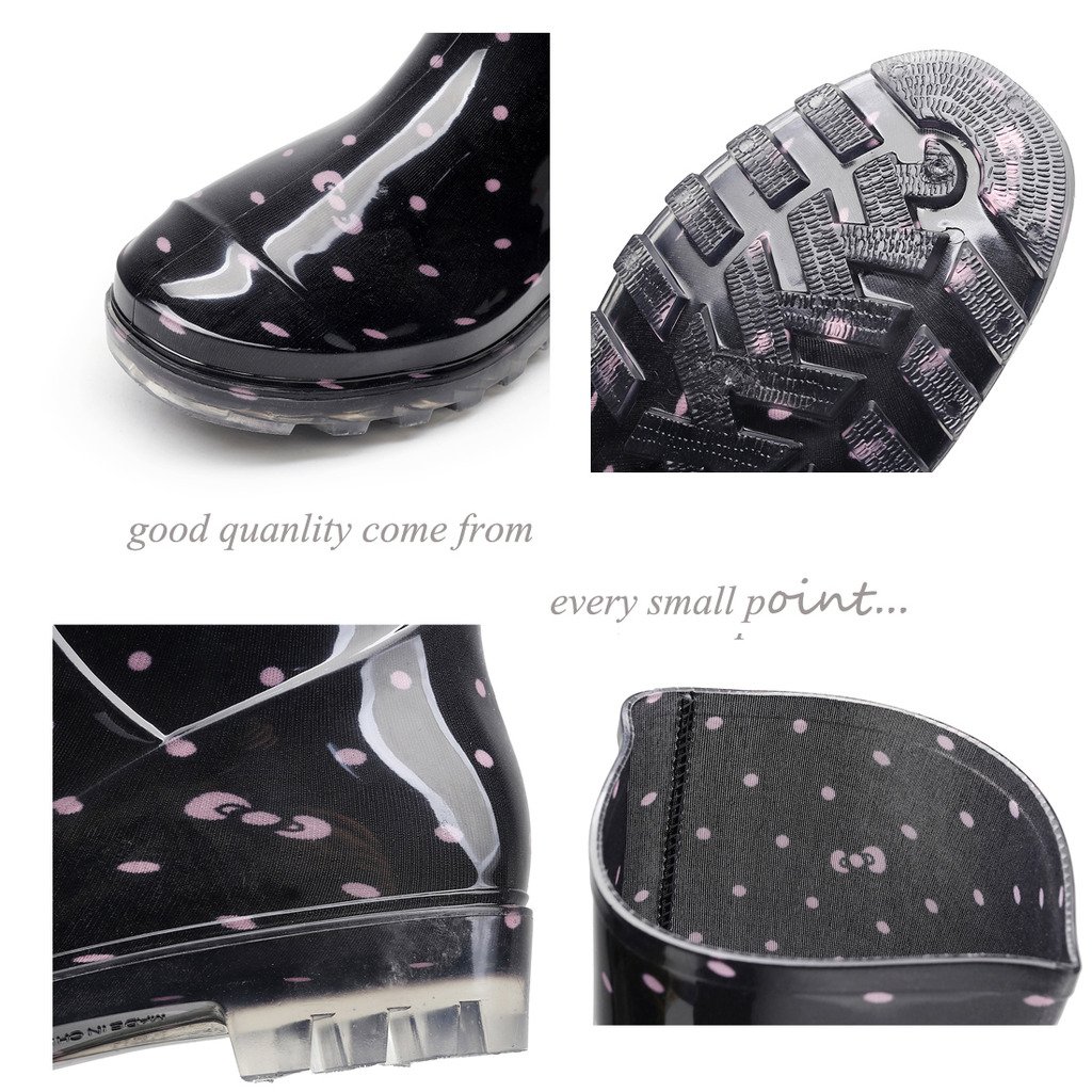 Women's Floral Printed Rubber Rain Boots - Waterproof Garden & Rain Boots for Women - Half Calf Wellies for Outdoor Gardening, Walking Dogs & Puddle Jumping