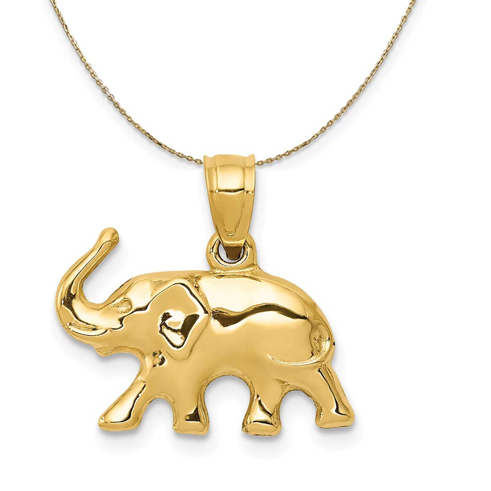 14K Yellow Gold Elephant Necklace - Elegant Gift for Women