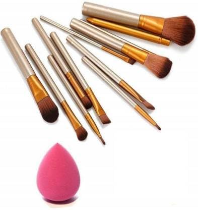 KAARM Professional 12-Piece Makeup Brush Set with Beauty Blender Sponge – Perfect for Foundation, Contouring & Blending – Ideal for Makeup Artists & Beginners