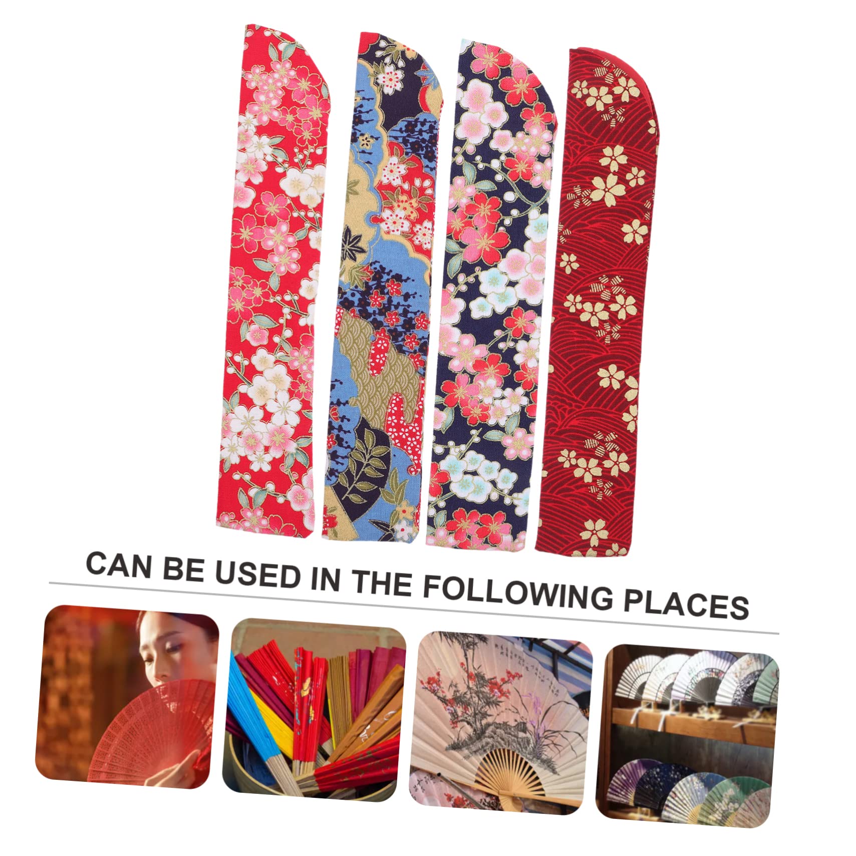 Jojofuny 8-Piece Handheld Fan Cover Set - Portable Fan Storage Bags, Chopsticks Organizer & Dance Fan Pouch - Foldable Brocade Protector for Chinese Fans & Tableware - Perfect for Dance Performances, Picnics & Cultural Events