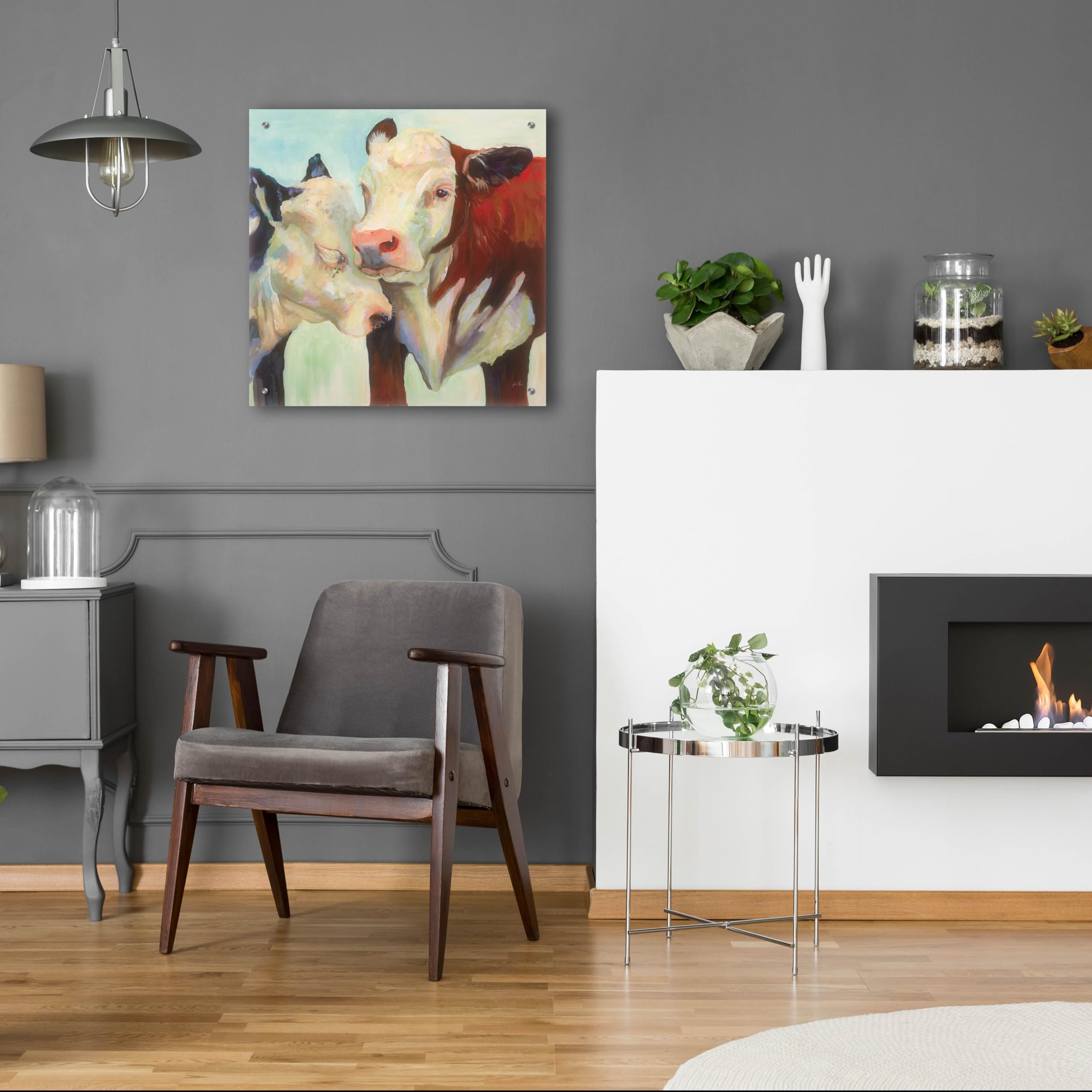 Epic Art 'In Love' by Jeanette Vertentes - 24x24 Inch Acrylic Glass Wall Art Painting - Modern Home Decor for Living Room, Bedroom & Office