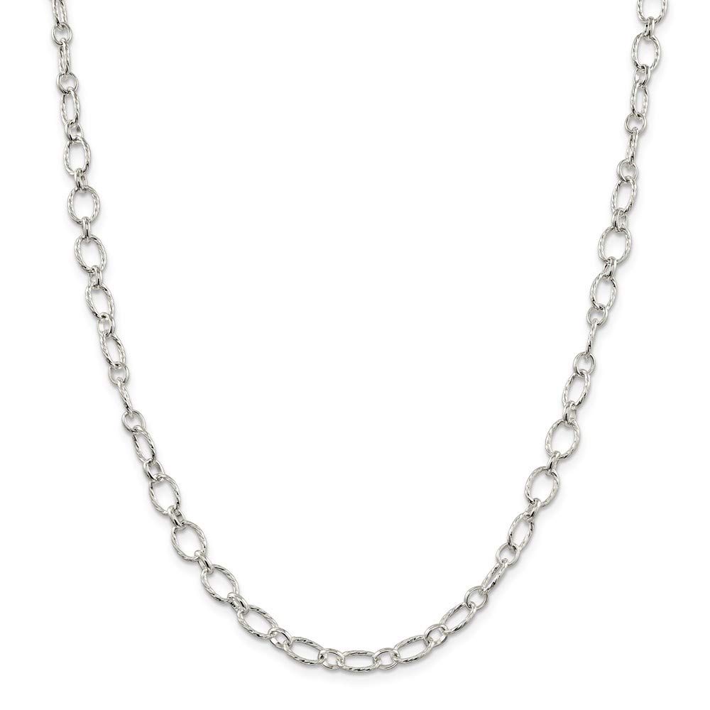Roy Rose Jewelry Sterling Silver Fancy Necklace 24'' Length - Elegant Women's Fashion Jewelry for Parties, Weddings & Special Occasions