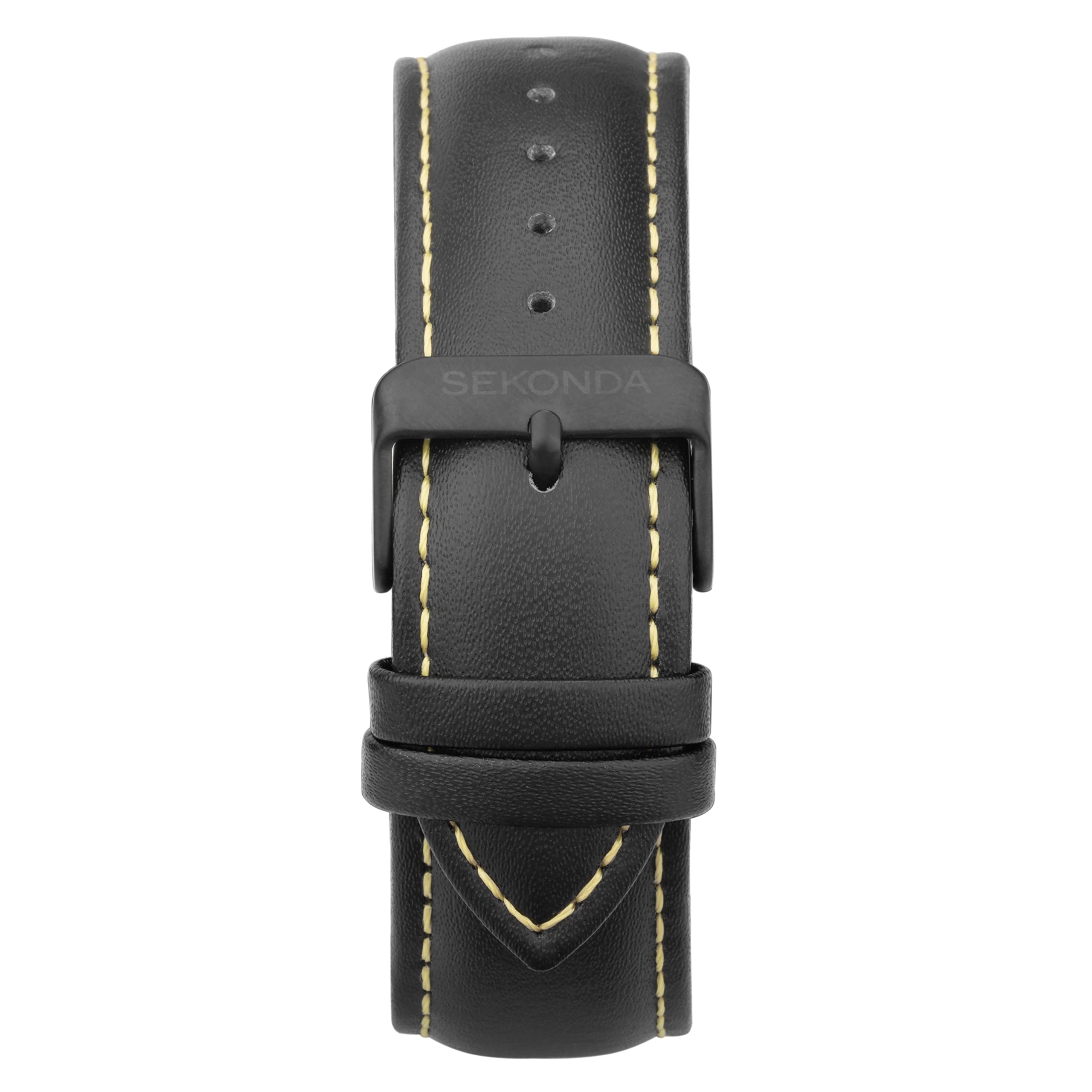 Sekonda Navigator Men's 44mm Black Analog Date Quartz Watch with Leather Strap 30112 - Perfect for Business, Casual Wear & Outdoor Adventures