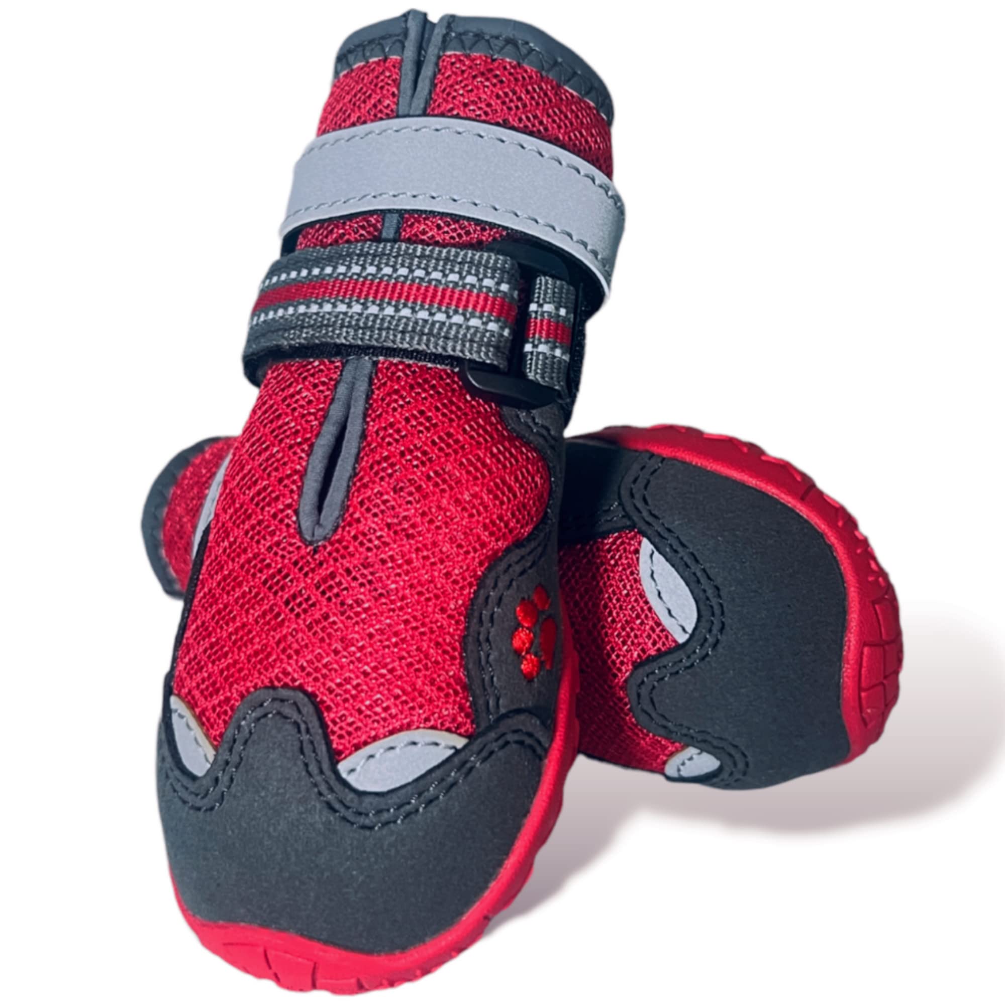 **PawHome Dog Boots - Breathable Waterproof Dog Shoes for Small, Medium & Large Dogs - Anti-Slip Puppy Booties with Reflective Straps - Paw Protector for Walking, Hiking & Winter Protection**