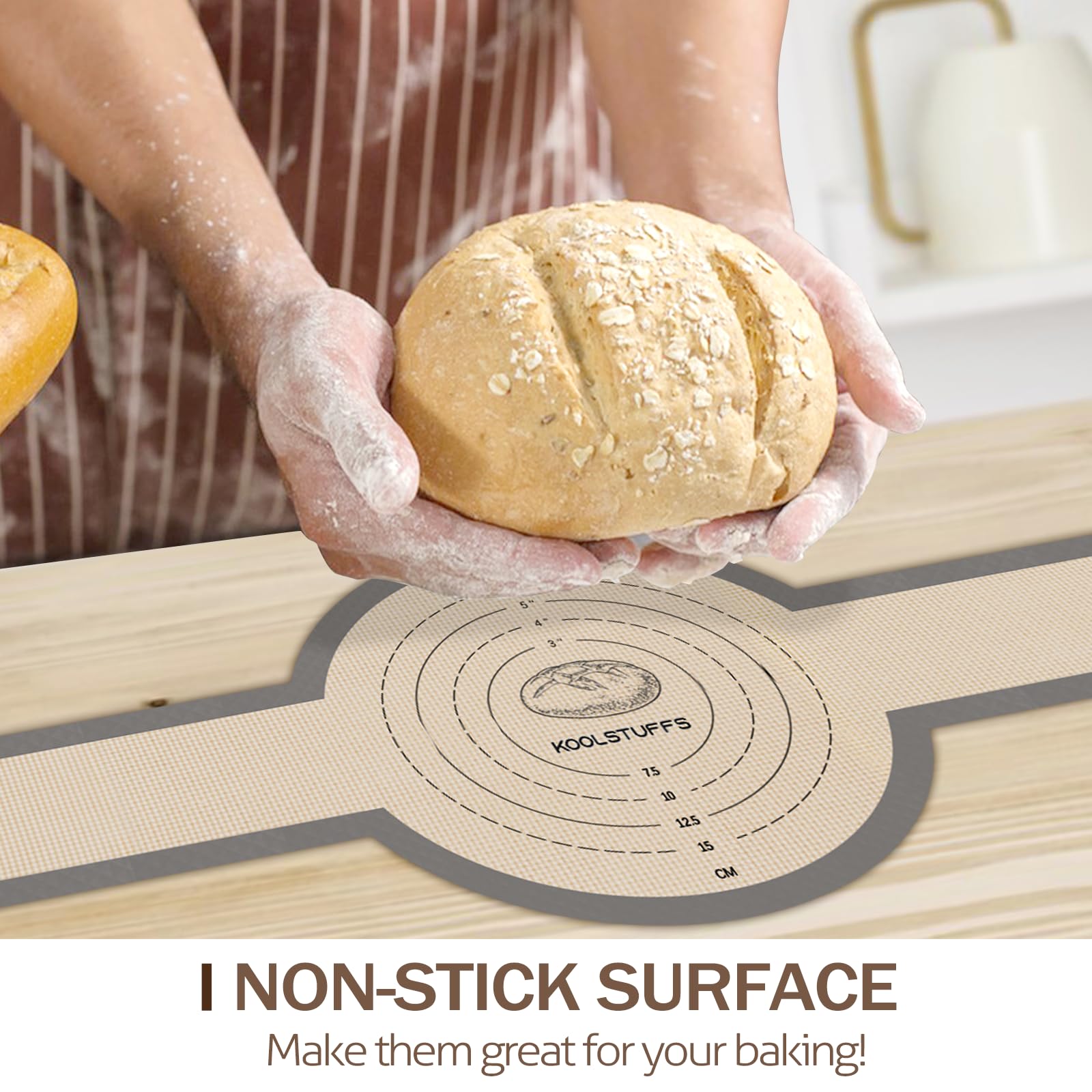 Non-Stick Silicone Bread Sling for Dutch Oven - 2 Pack Reusable Baking Mat with Long Handles for Easy Sourdough Bread Transfer (BM02) - Perfect for Artisan Bread Making & Home Baking