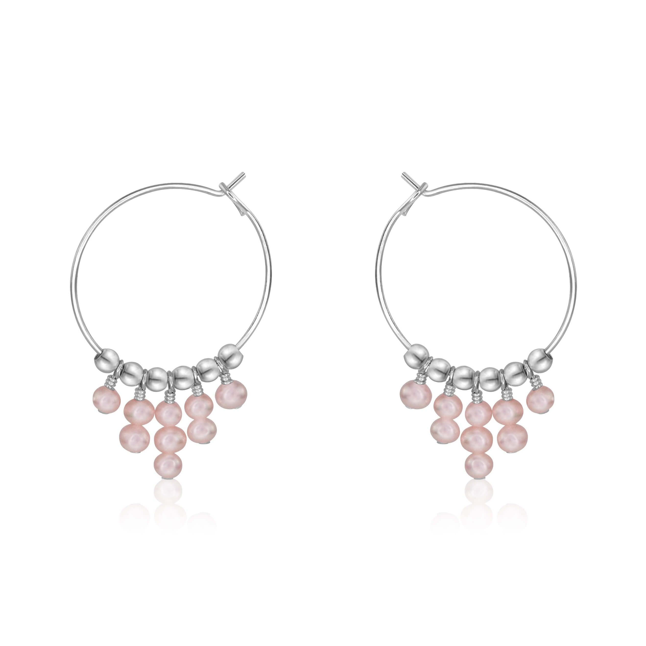 Elegant White Freshwater Pearl Hoop Earrings for Women – Perfect for Weddings, Parties & Everyday Wear