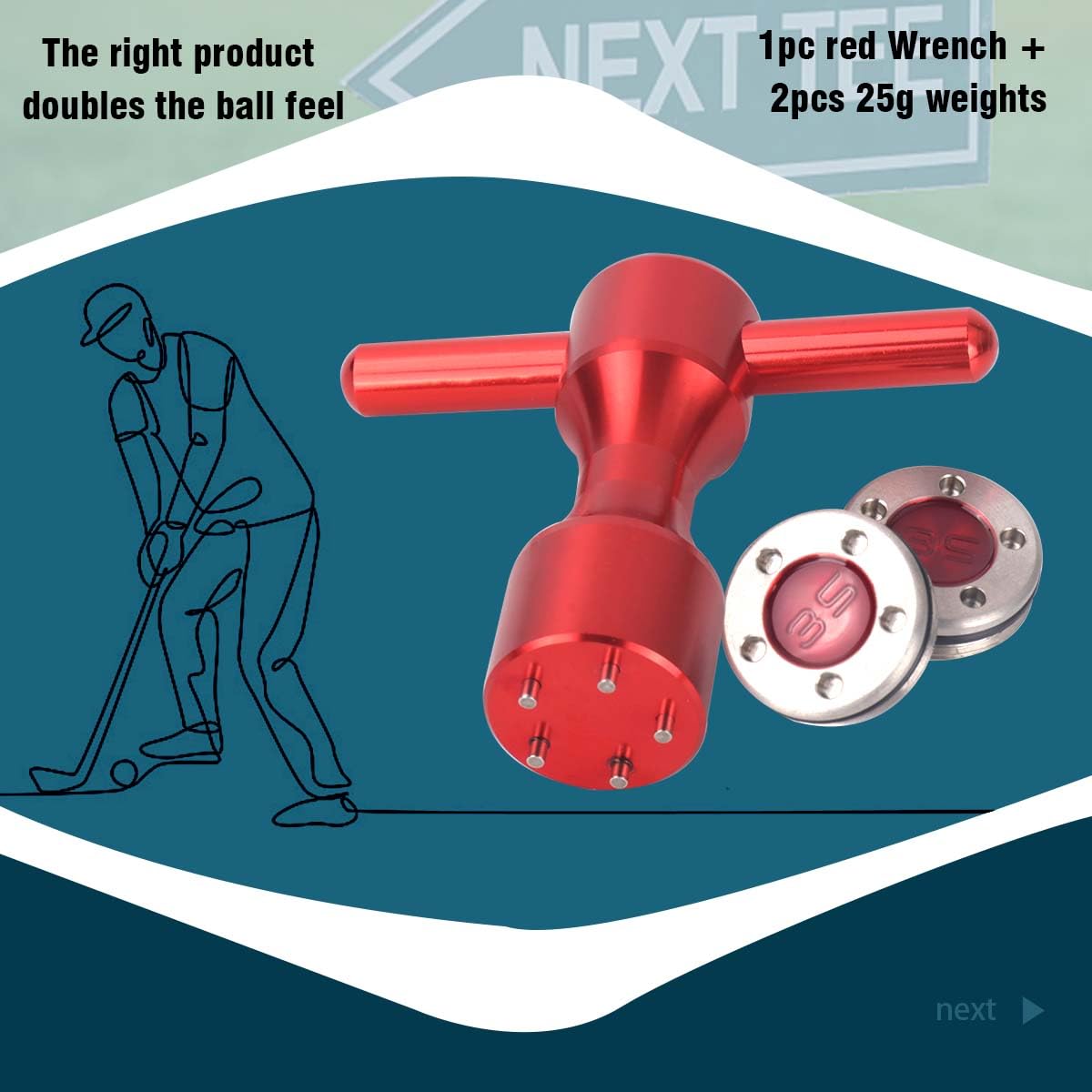 HISTAR 2-Piece Golf Club Weight Kit - Custom Red Weights & Red Wrench Tool for Titleist Scotty Cameron Putters | Perfect for Swing Balance Adjustment & Putter Customization | Golf Training & Professional Play Accessories