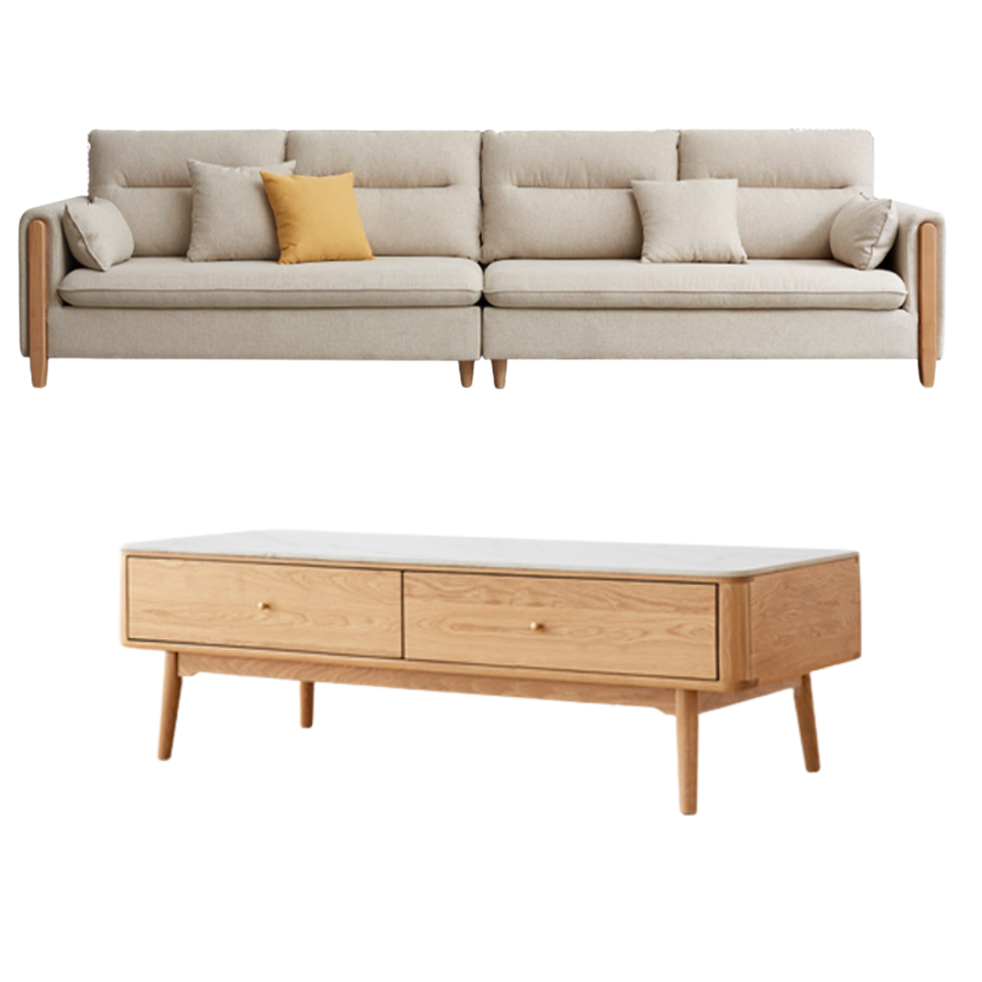 125.98x34.25x35.43 inch / 320x87x90cm / white color / four seats + 1.4m coffee table