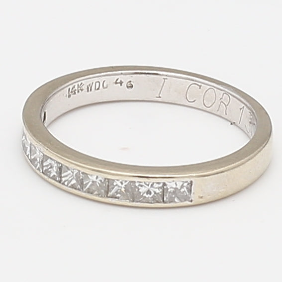 0.30 Carat Princess Cut H SI1 Diamond 14K White Gold Wedding Band Ring for Women - Perfect for Engagement, Anniversary & Bridal Jewelry Gifts
