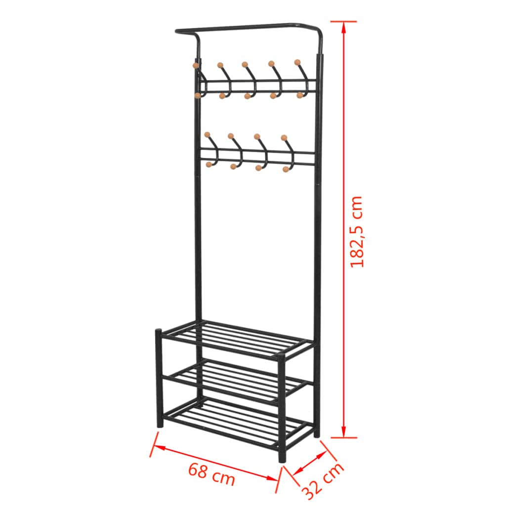 SKM Heavy Duty Clothes Rack with Shoe Storage - 26.8