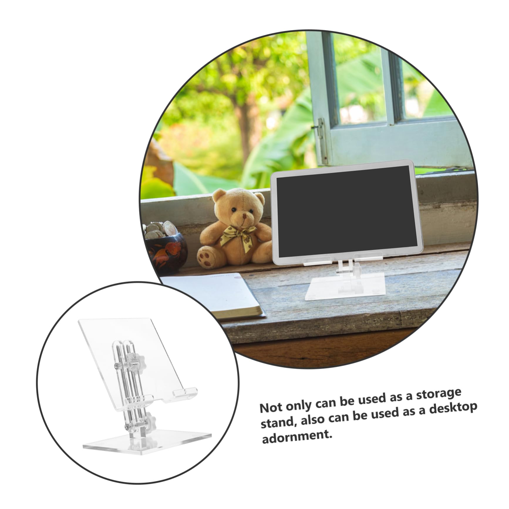COHEALI Clear Acrylic Phone Stand for Desk - Adjustable Cell Phone Holder for iPhone, Samsung, Galaxy - Perfect for Office, Home, and Video Calls