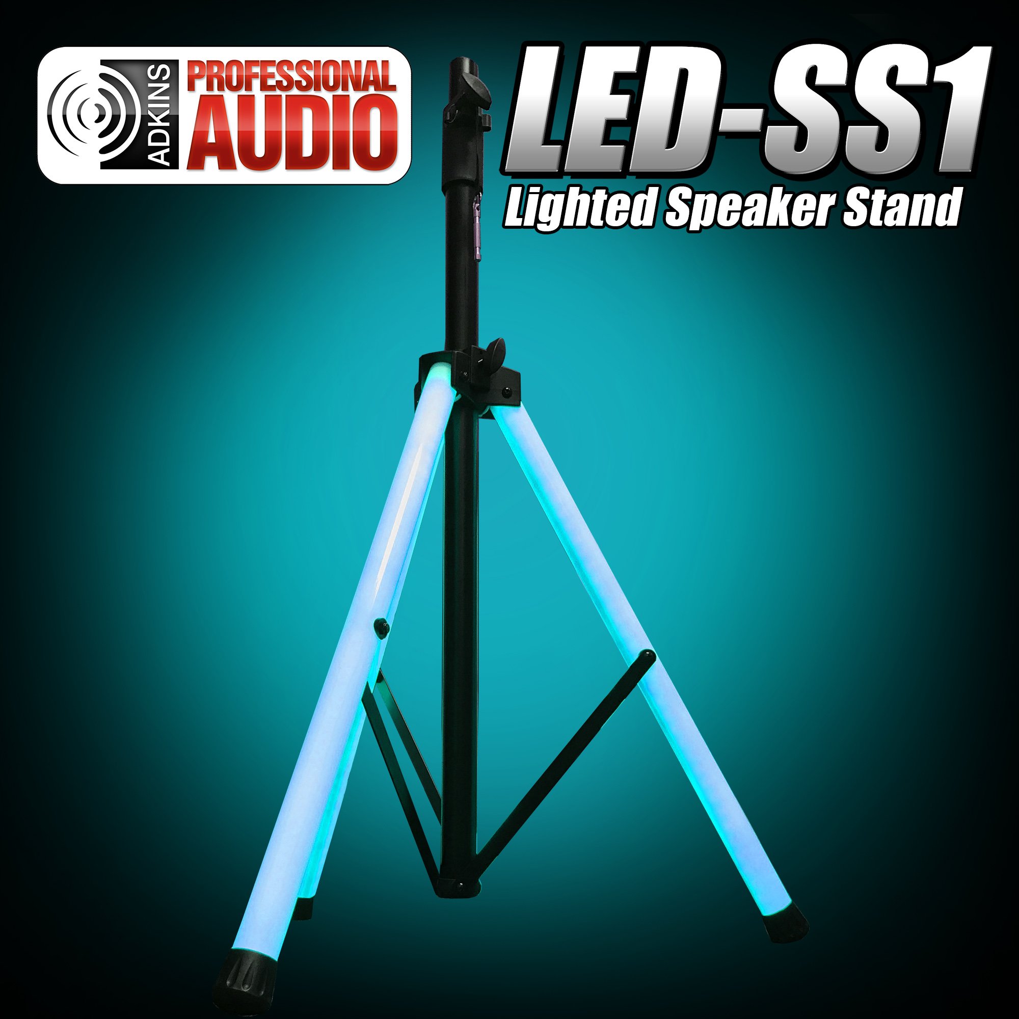 15 Inch Professional DJ Speaker Pair with Stands & LED Lights – Adkins DJSYS-81 – Perfect for Nightclubs, Parties & Live Events