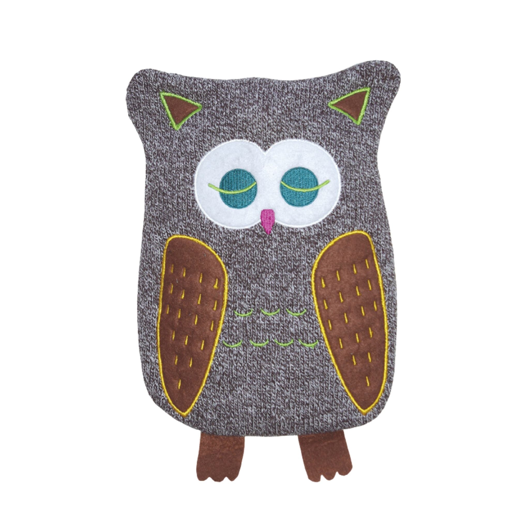 0.8L Eco-Friendly Hot Water Bottle with Cute Owl Cover - BPA Free, Rubberless Design for Pain Relief & Warmth - Perfect for Cold Nights, Period Cramps, and Back Pain Relief