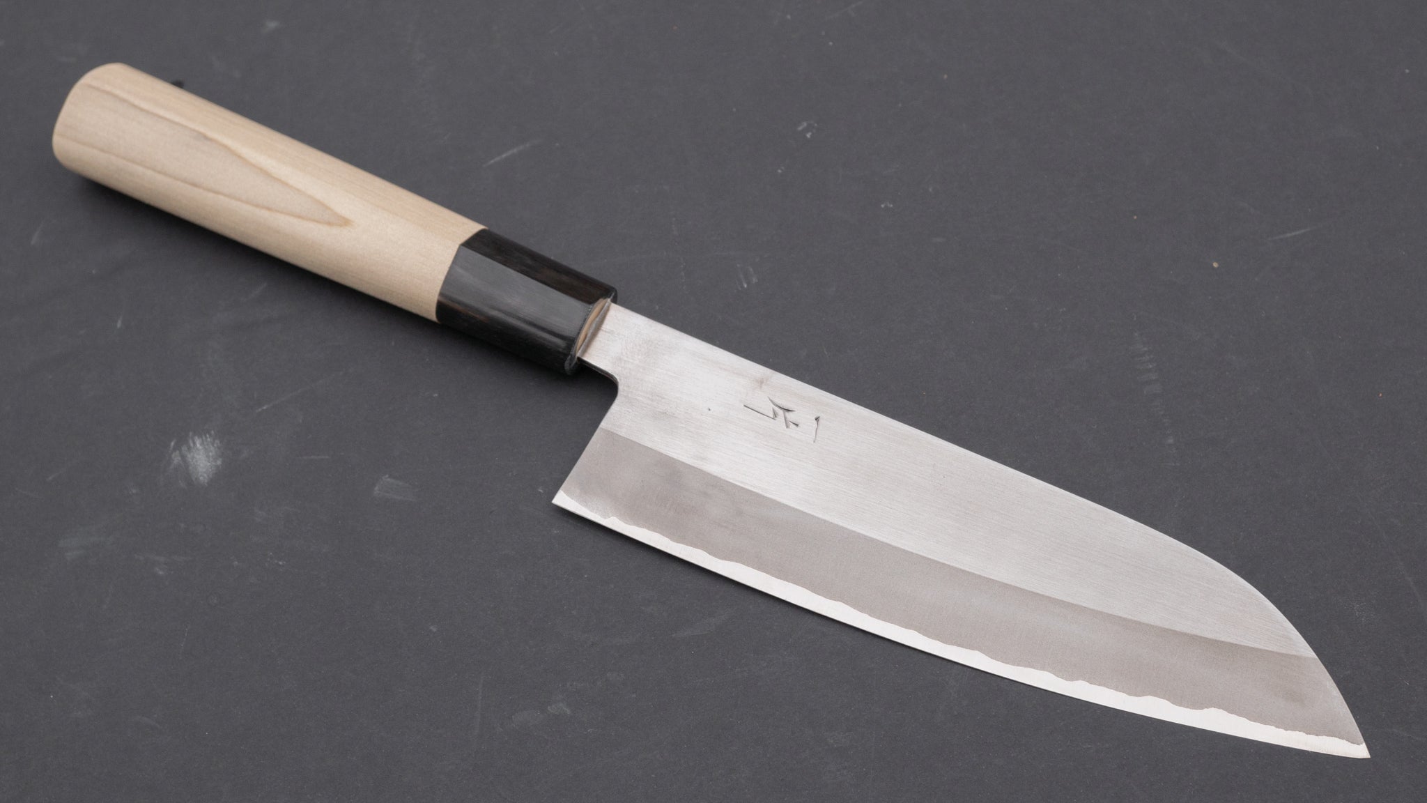 Premium Hitohira AH White #2 Stainless Clad Santoku Knife 170mm - Japanese Ho Wood Handle - Perfect for Slicing, Dicing & Precision Cooking in Professional Kitchens & Home Use