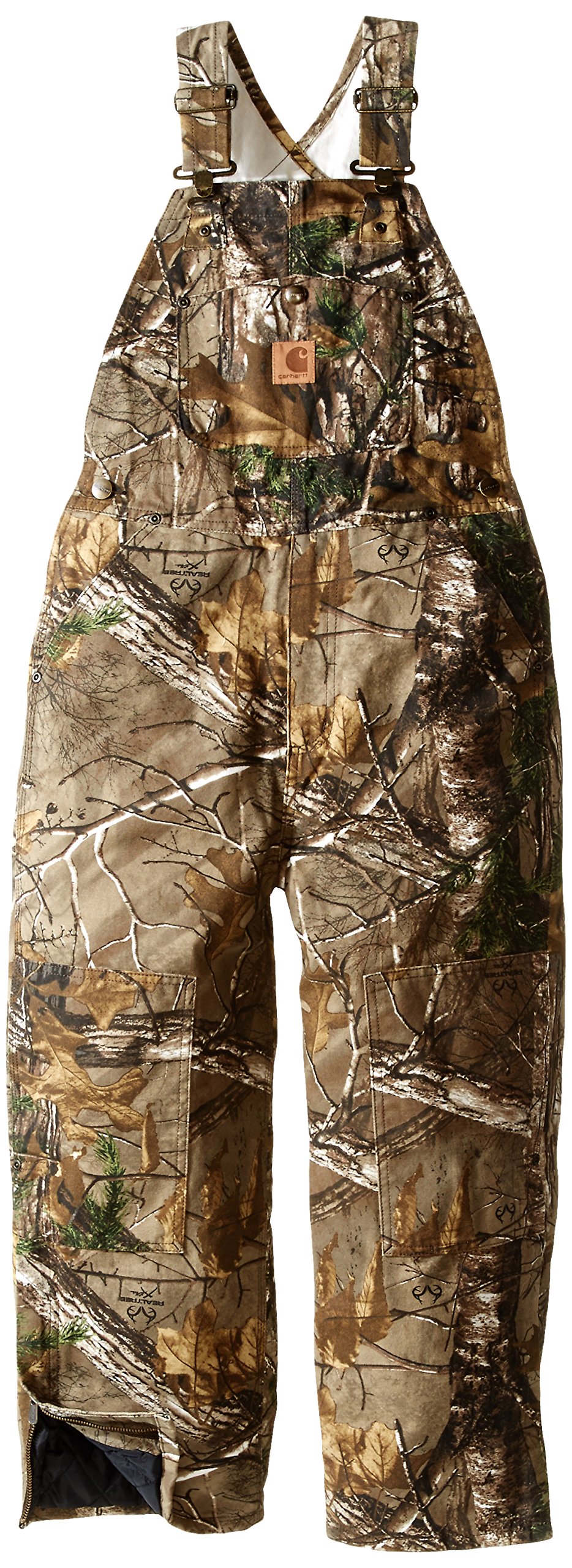 Carhartt CM8668 Quilt-Lined Camo Bib Overalls for Boys - Warm & Durable Kids Workwear for Outdoor Play, Hunting & Winter Adventures