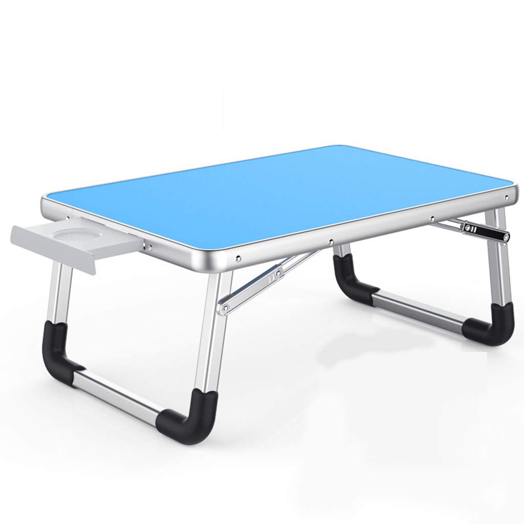 Portable Folding Lap Desk - Adjustable Standing Laptop Table for Bed, Sofa & Floor Use | Lightweight Breakfast Tray with Notebook Stand | Perfect for Home Office, Reading, Kids Study & Coffee Time (Blue, 60x40cm)