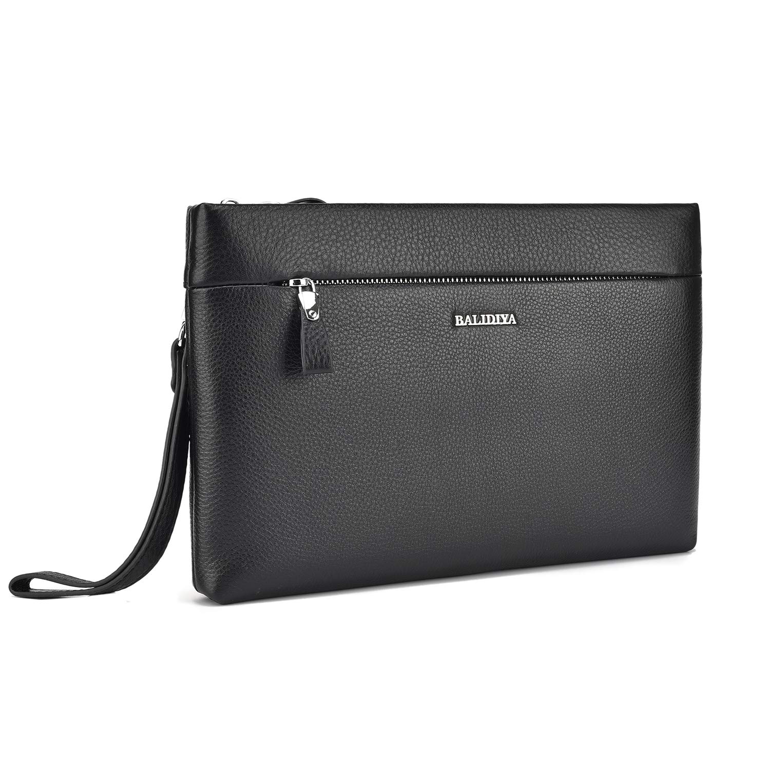 Genuine Leather Clutch Bag for Men - Business Large Purse Wrist Handbag Envelope Wallet - Perfect for Office, Travel & Formal Events