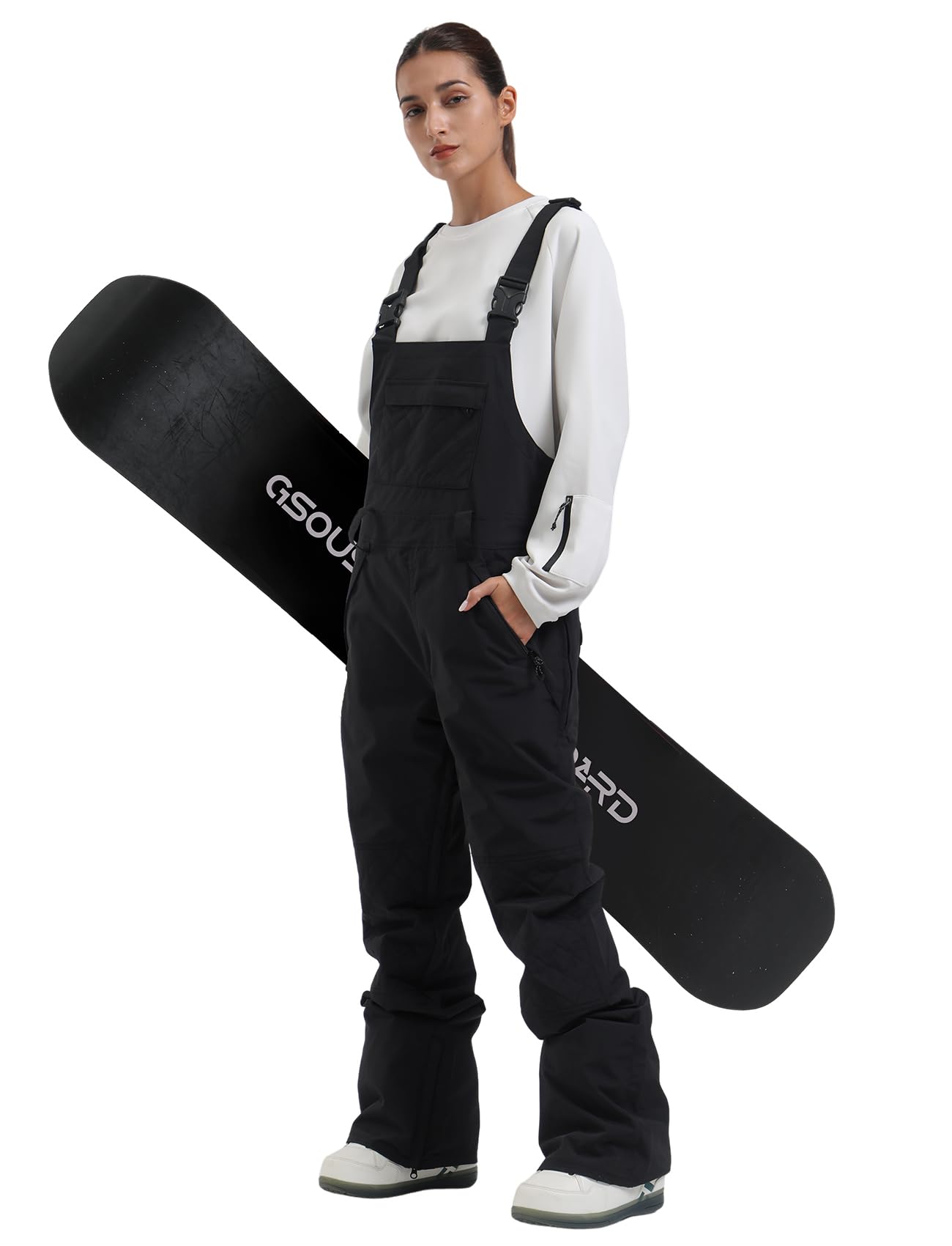 GSOU SNOW Women's Waterproof Ski Bibs - Windproof Snowboard Pants & Winter Overalls for Outdoor Sports - Perfect for Skiing, Snowboarding & Cold Weather Activities