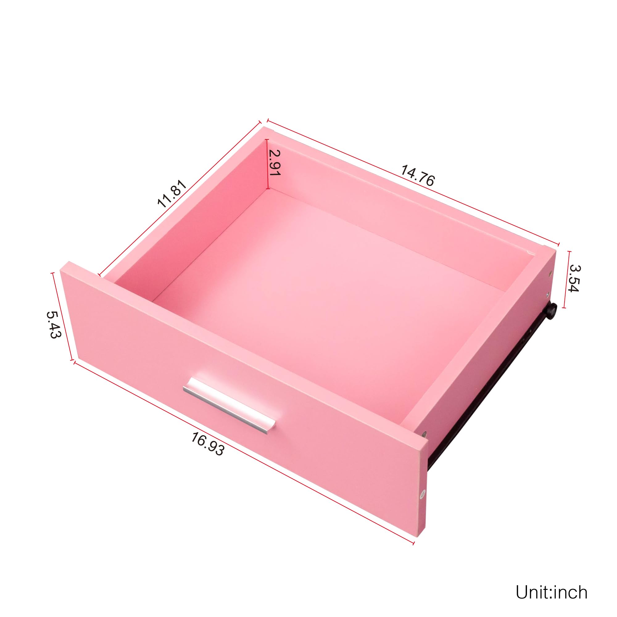 Pink Salon Storage Cabinet - Wall Mount Hair Stylist Station with Lockable Drawers & Appliance Holders for Barber Shop Organization