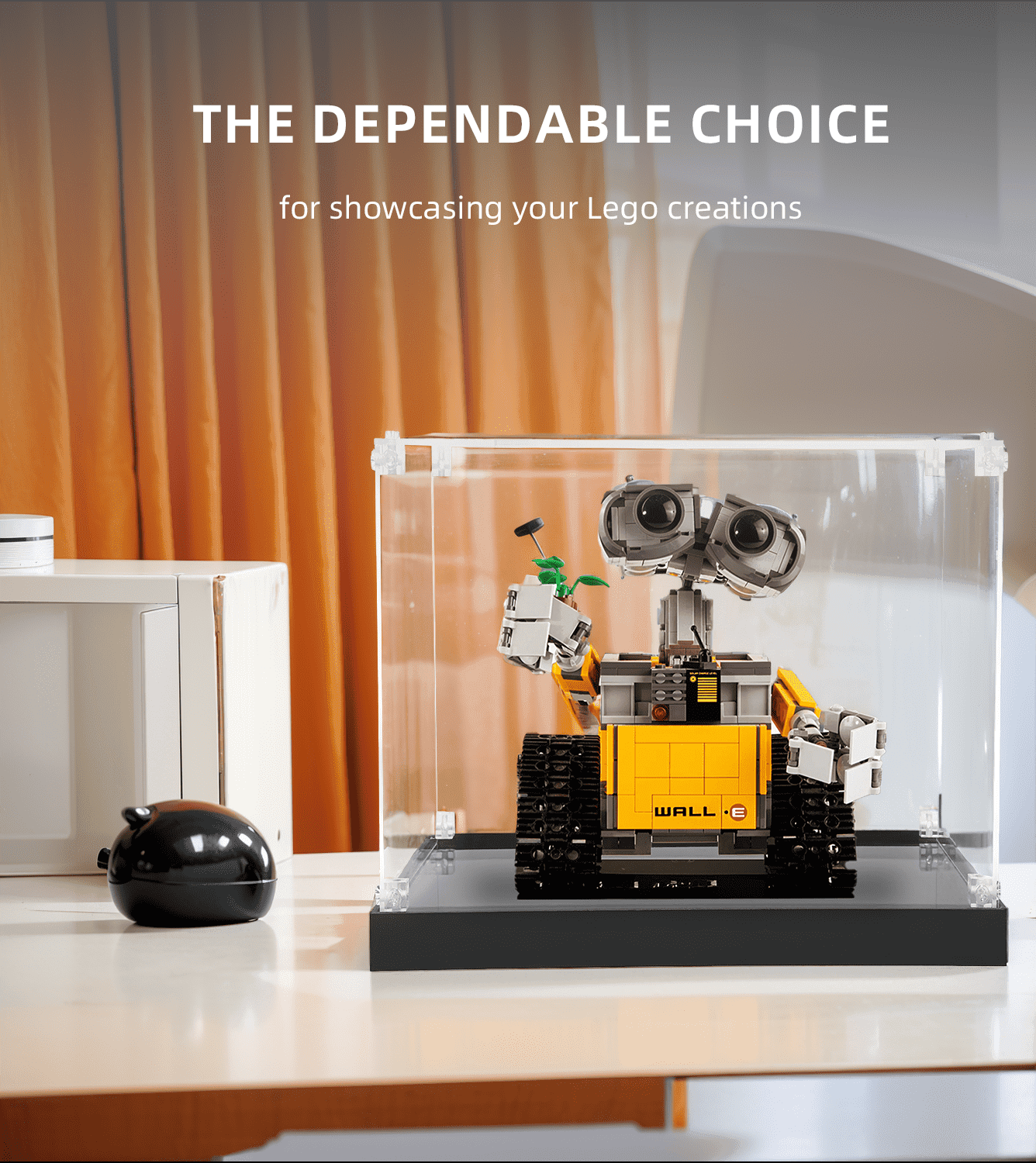 Official LEGO Ideas WALL-E 21303 Display Case - Premium Acrylic Showcase for Collectible LEGO Sets - Perfect for Home Decor, Office Display & Gift Giving