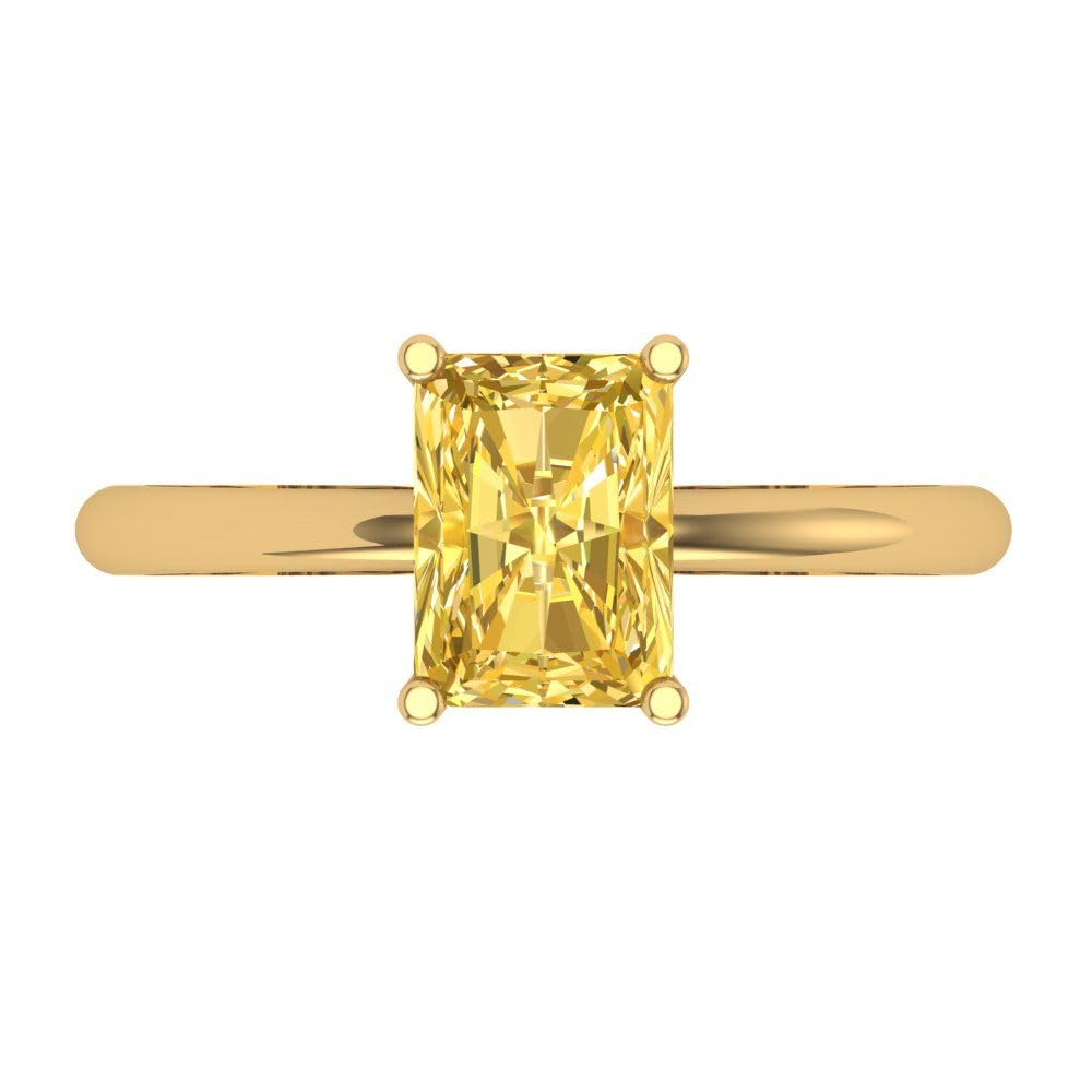 1.75ct Natural Yellow Citrine Ring 18K Gold for Engagement & Wedding