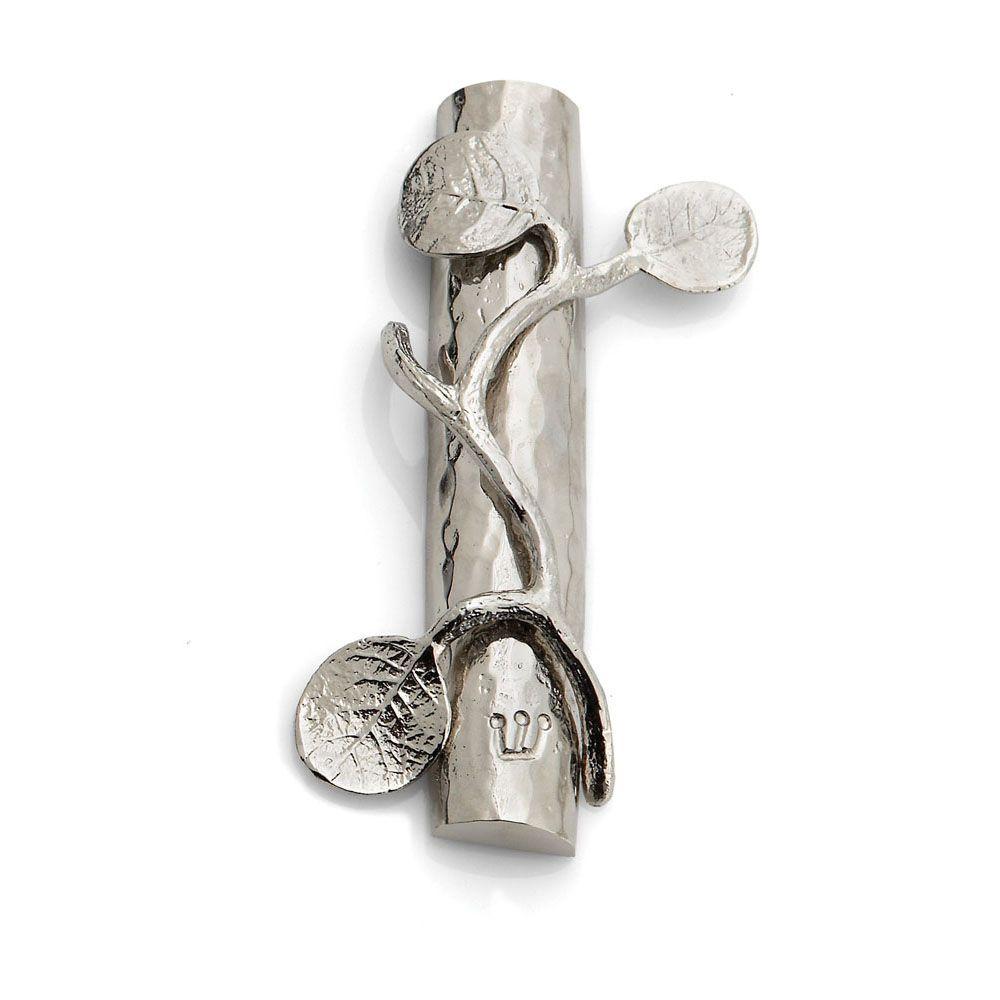 Handmade Botanical Leaf Mezuzah Case - Natural Wood Judaica Home Blessing for Doorways & Jewish Housewarming Gifts