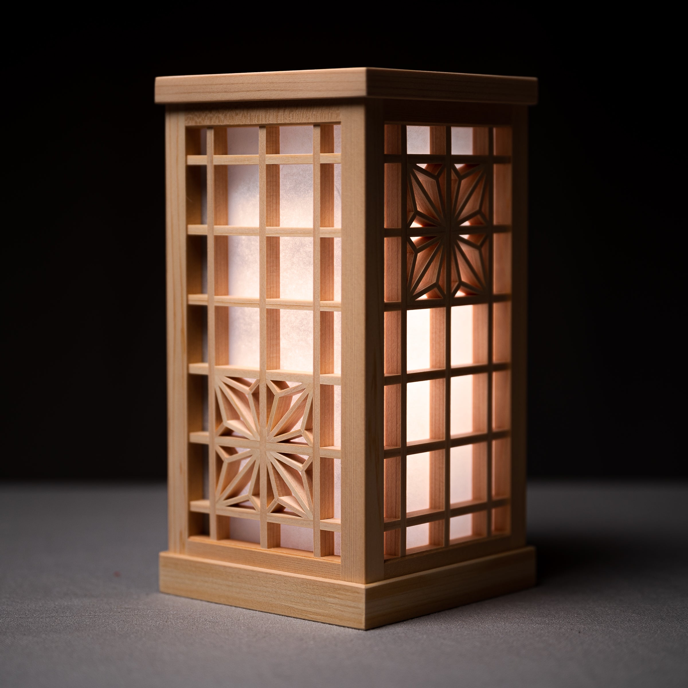 Handmade Kumiko Wooden Lamp Shade - Japanese Traditional Geometric Pattern Lighting Fixture for Living Room, Bedroom & Office Decor