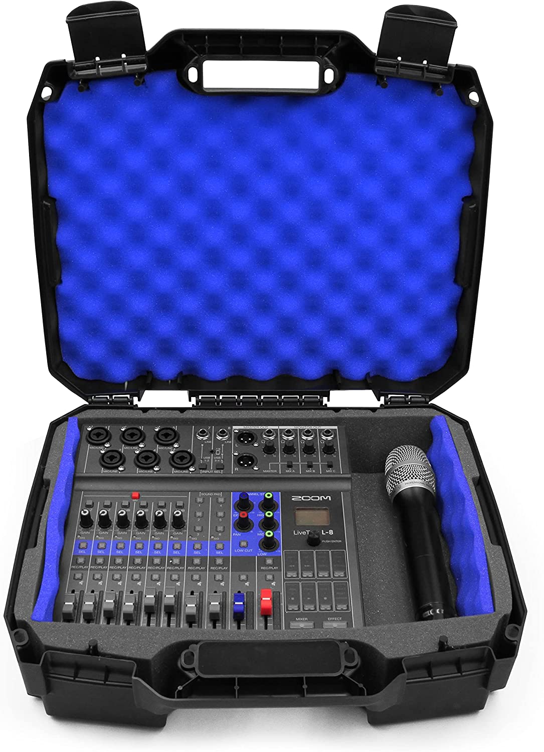 CASEMATIX DJ Mixer Case Compatible with Yamaha MG10XU, MG10, MG06 - Shockproof 10-Input Stereo Mixer Carrying Case with Red Foam Protection - Perfect for Studio, Live Performances & Travel