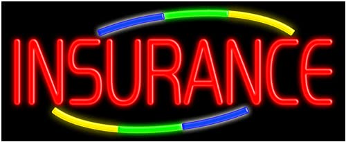 Custom Insurance Glass Neon Sign #10815 – Handcrafted in USA | Perfect for Office Decor, Business Branding & Retail Displays