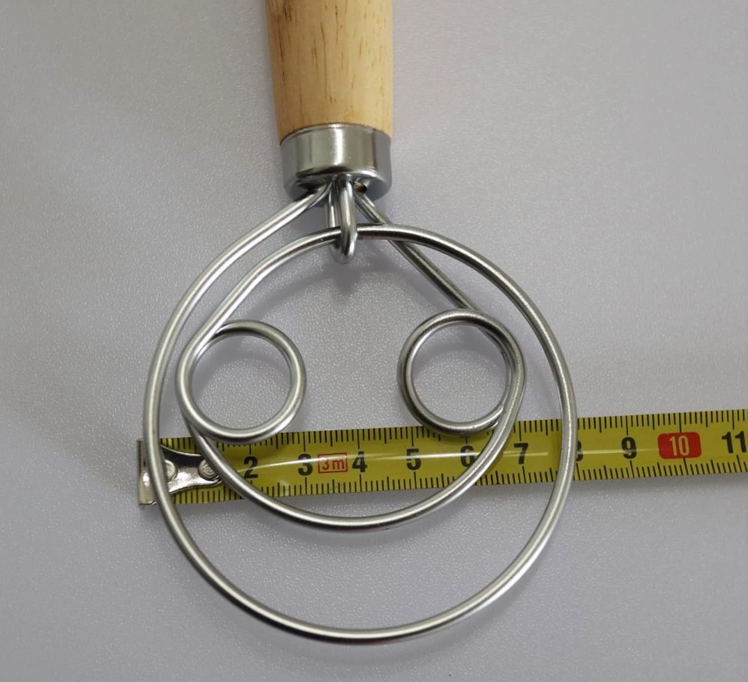 Premium Danish Dough Whisk Mixer - 2-Prong Stainless Steel Blender for Baking Bread, Cakes & Pastries - Perfect for Home Bakers & Professional Kitchens (1-Piece)