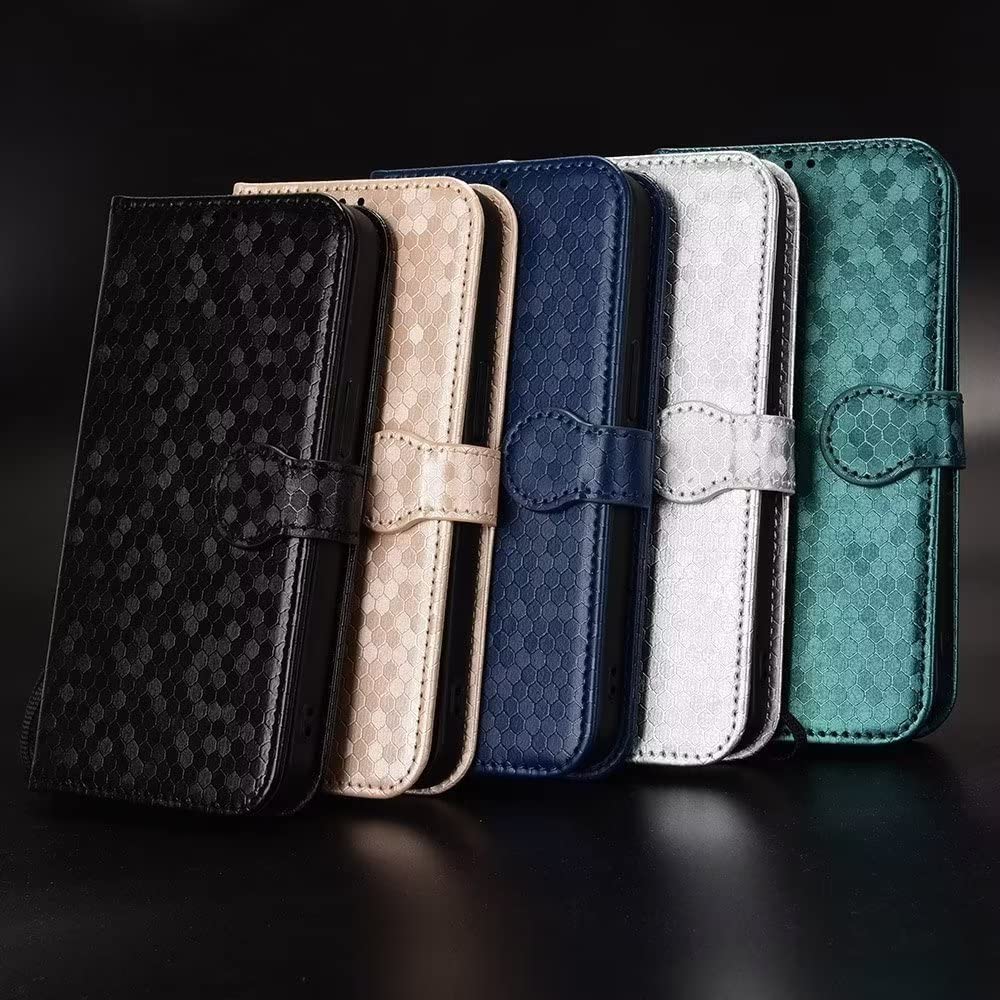 Premium Magnetic Closure Glossy Leather Case for iPhone 15 Plus - Shockproof Full-Body Protection with Card Slot (Black) - Perfect for Work, Travel & Everyday Use