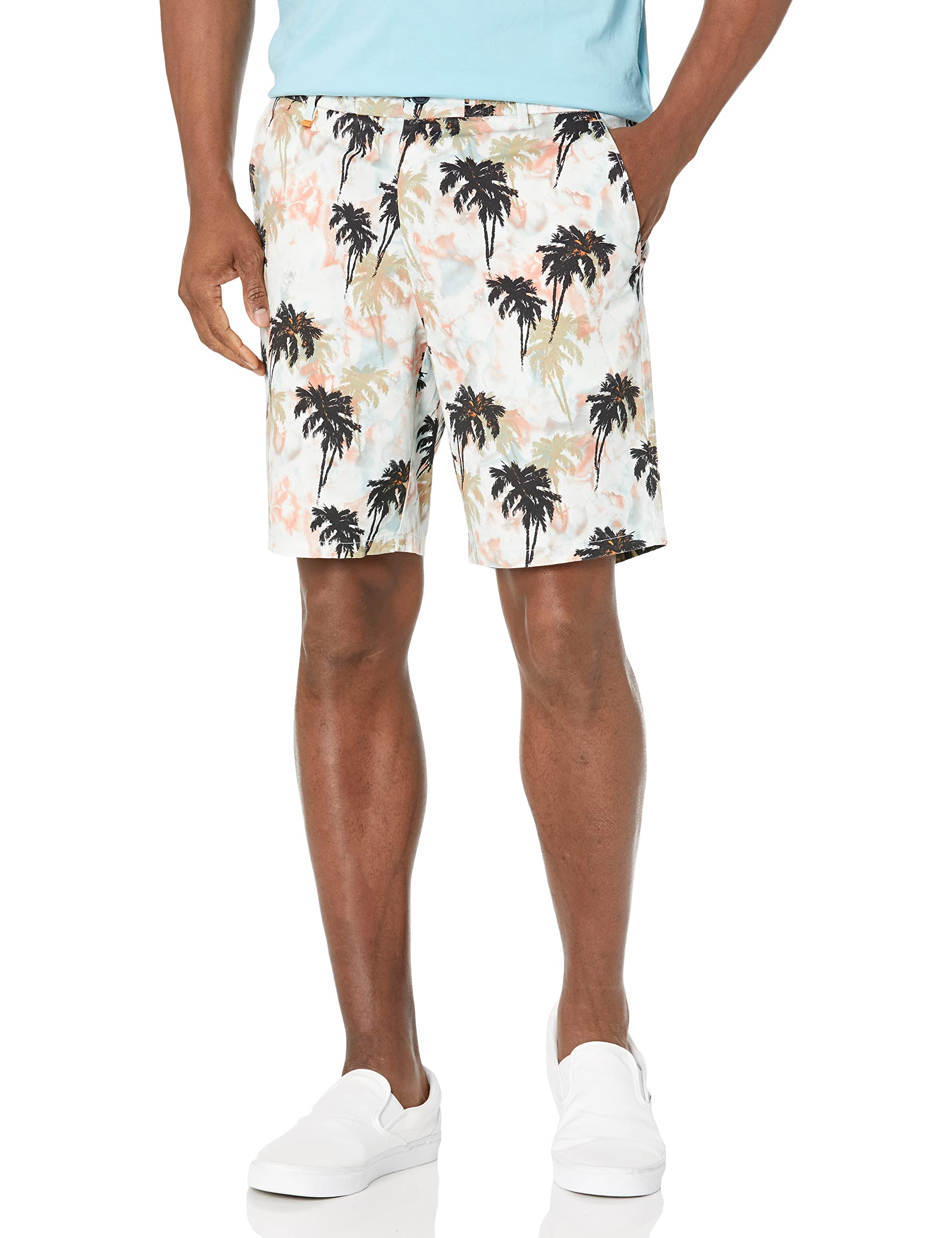 BOSS Men's Tropical Print Cotton Blend Shorts - Lightweight & Breathable Summer Casual Shorts for Beach, Vacation & Outdoor Activities