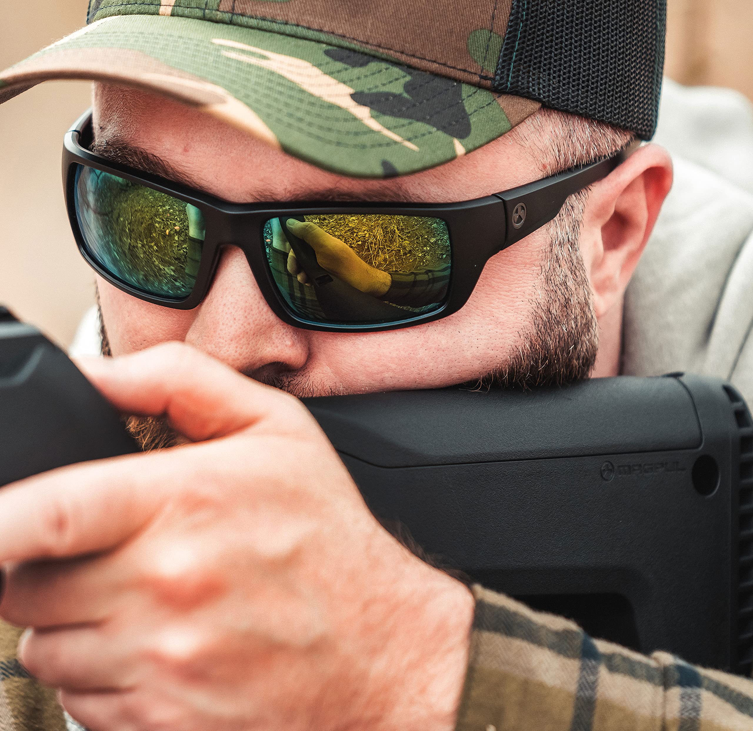 Magpul Apex Tactical Sunglasses for Men - Ballistic Sports & Shooting Glasses with Rectangular Frame - Perfect for Outdoor Activities, Hunting, and Military Training