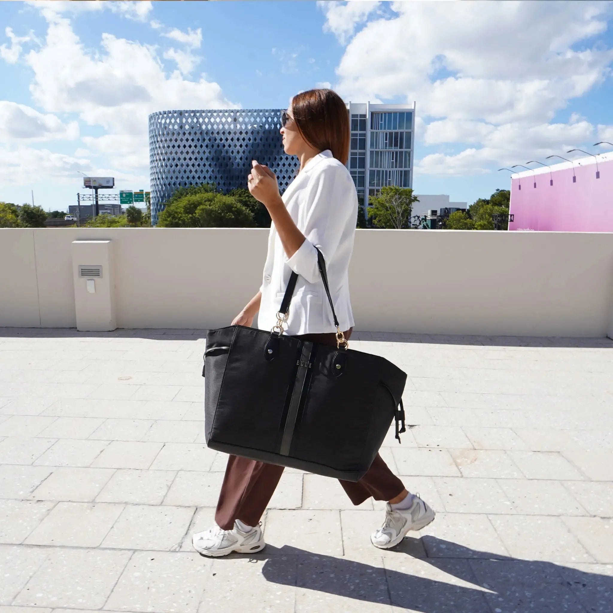 Eleganza 32L Monogram Weekender Tote Bag - Stylish Travel & Gym Bag for Women | Perfect for Weekend Getaways, Business Trips & Workout Essentials