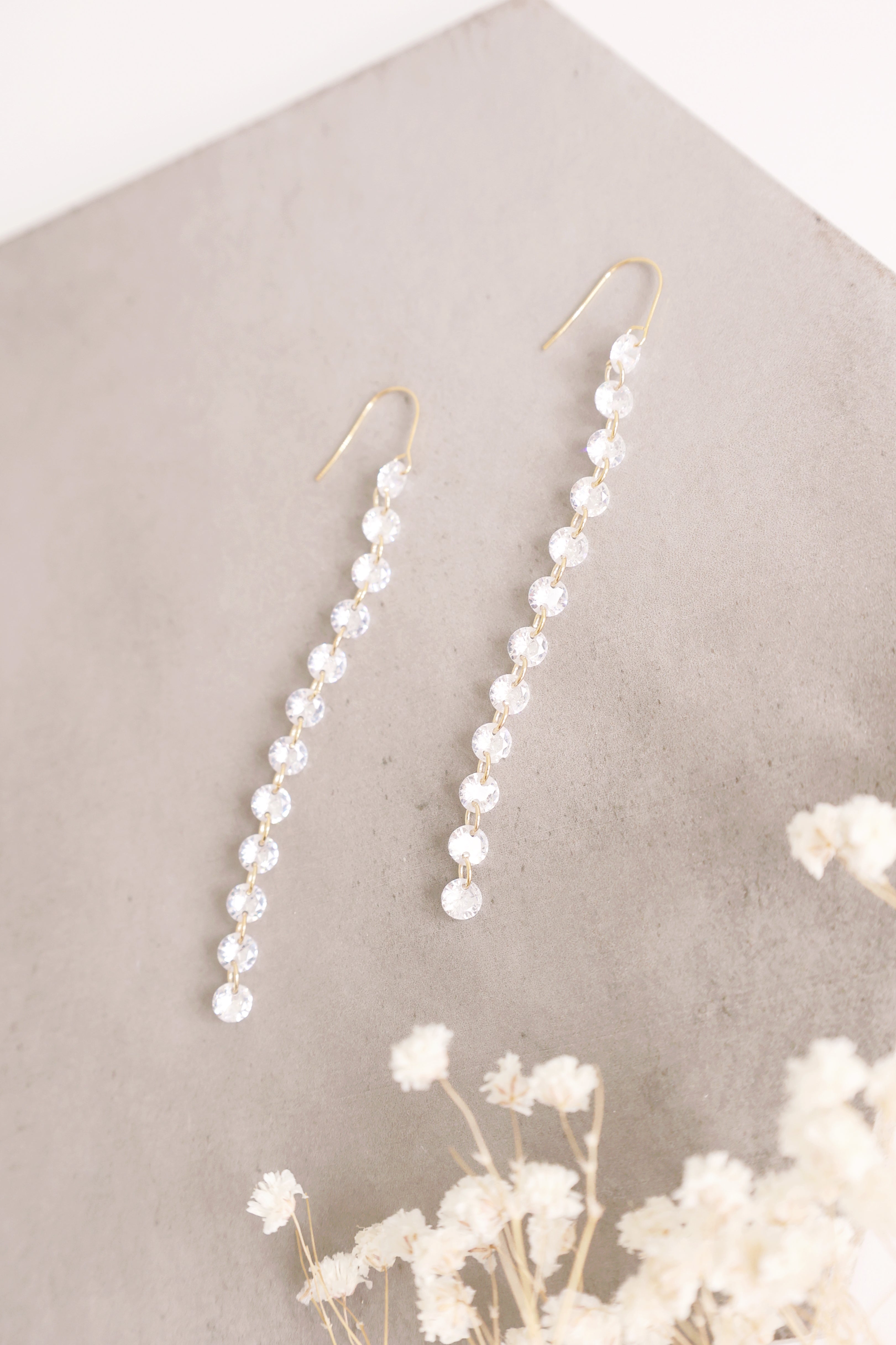 Emma Floating CZ Earrings - Elegant Cubic Zirconia Drop Earrings for Women | Perfect for Weddings, Parties & Evening Events