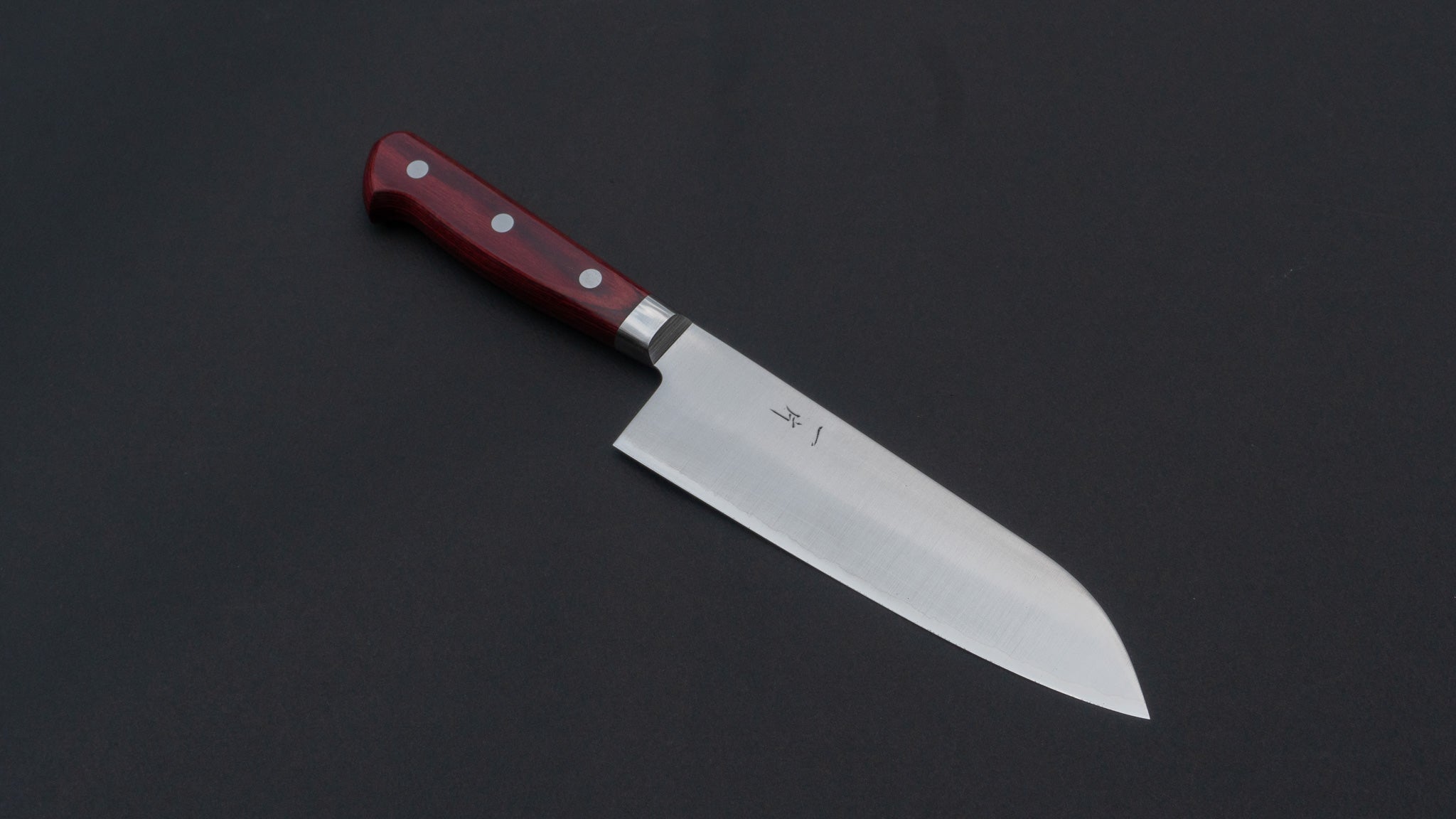 Hitohira TP Santoku Knife 170mm with Wine Pakka Handle - Premium Japanese Kitchen Knife for Slicing, Dicing, and Chopping Vegetables, Meat, and Fish - Ideal for Home Chefs and Professional Cooks