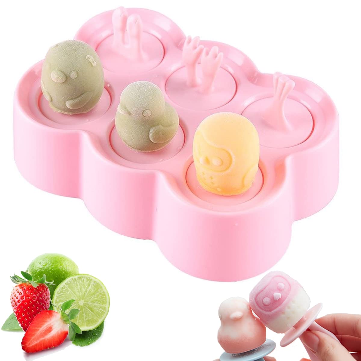 BPA-Free Silicone Popsicle Molds for Kids - 6-Piece DIY Ice Pop Maker with Sticks | Perfect for Homemade Ice Cream, Frozen Yogurt & Summer Treats