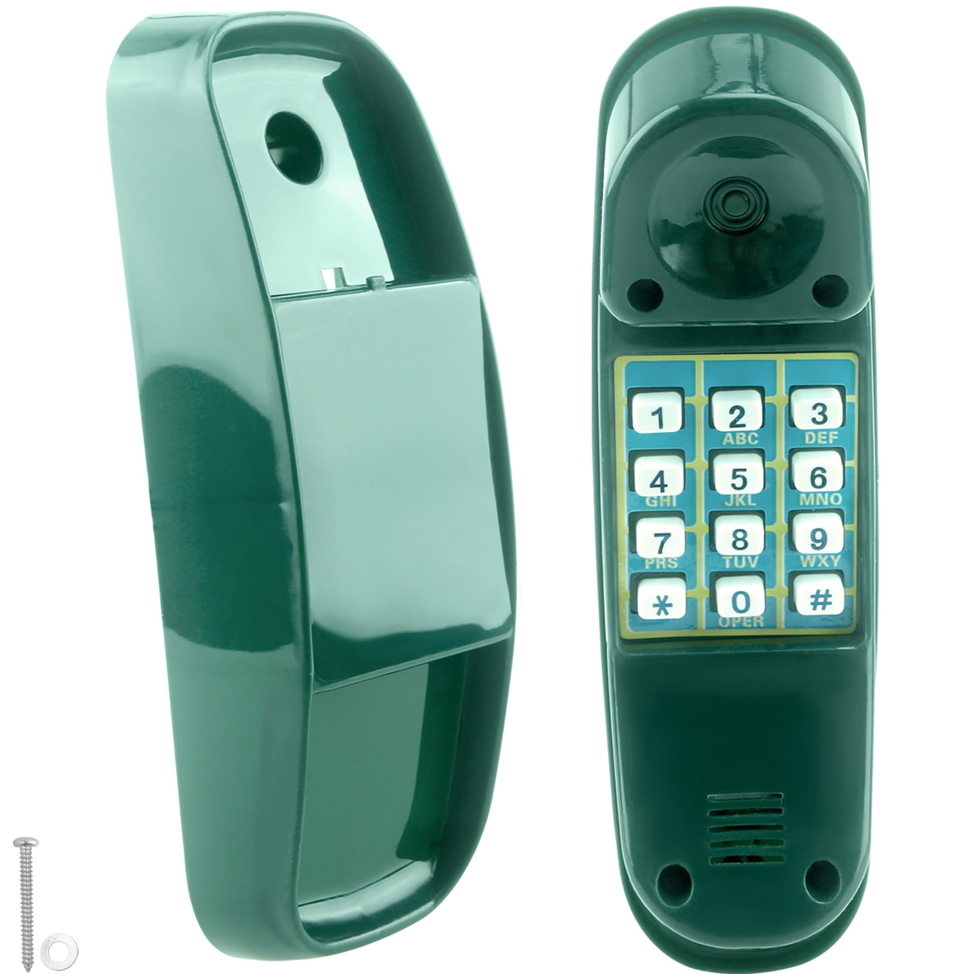 Kids Outdoor Playground Swing Set Pretend Telephone Toy with Numeric Key - Green Treehouse Jungle Gym Accessory for Imaginative Play & Backyard Fun