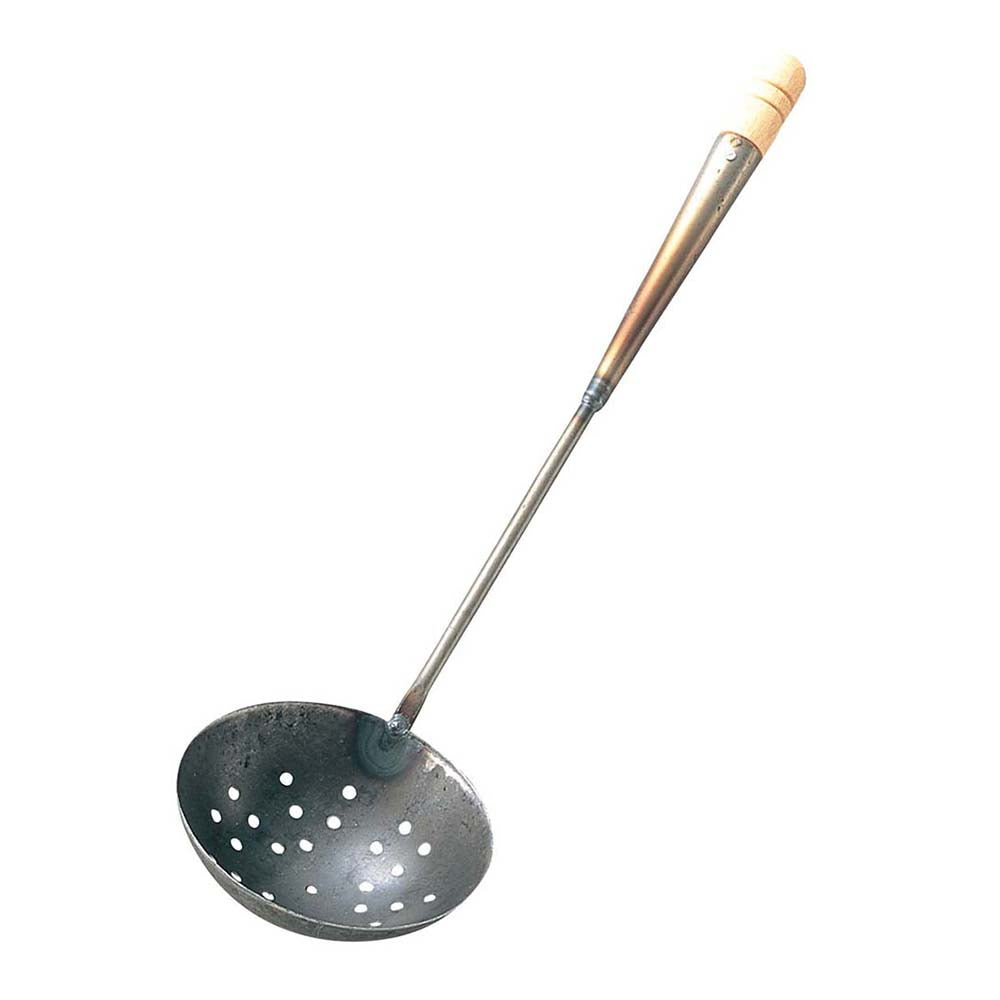 EBM Stainless Steel Perforated Wok Ladle - Professional Chinese Cooking Spoon for Stir Frying, Deep Frying & Serving - Perfect for Asian Cuisine, Home Kitchen & Restaurant Use