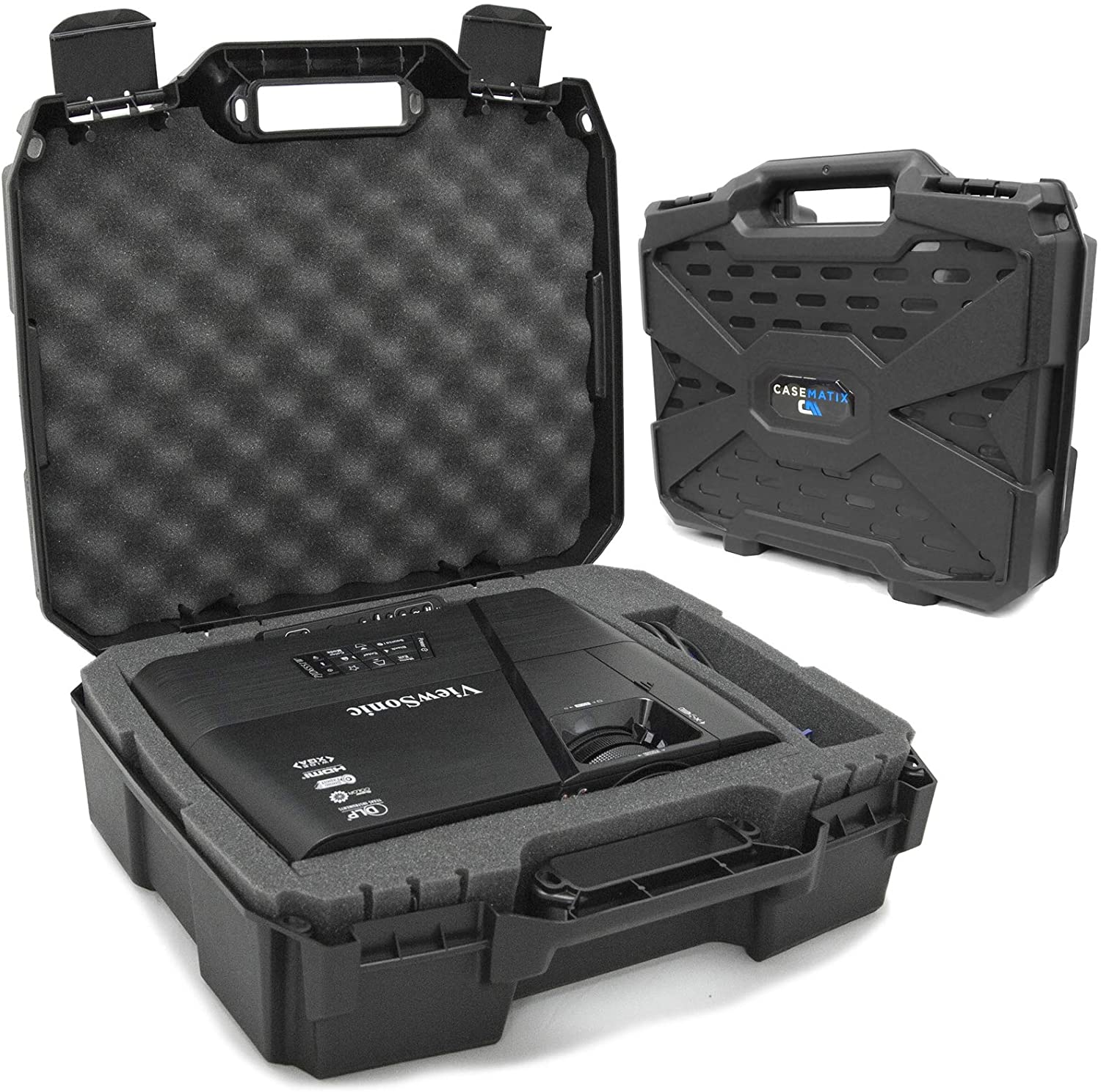 CASEMATIX Durable Projector Travel Case for ViewSonic PA503S/PA503W/PA503X/PG703W/PG703 Projectors - Protective Storage with HDMI Cable & Remote - Perfect for Business Presentations, Home Theater & Travel Use