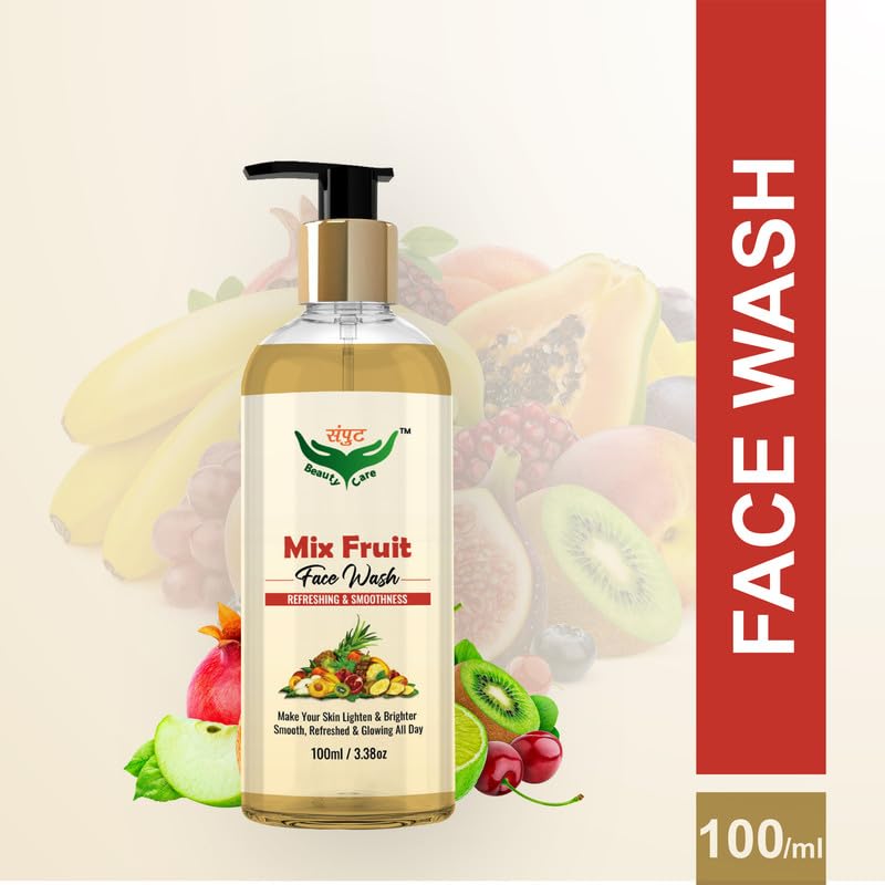 Refreshing SAMPUT Mix Fruit Face Wash for Smooth & Bright Skin - Lightening & Glow Boosting Cleanser for Daily Skincare Routine