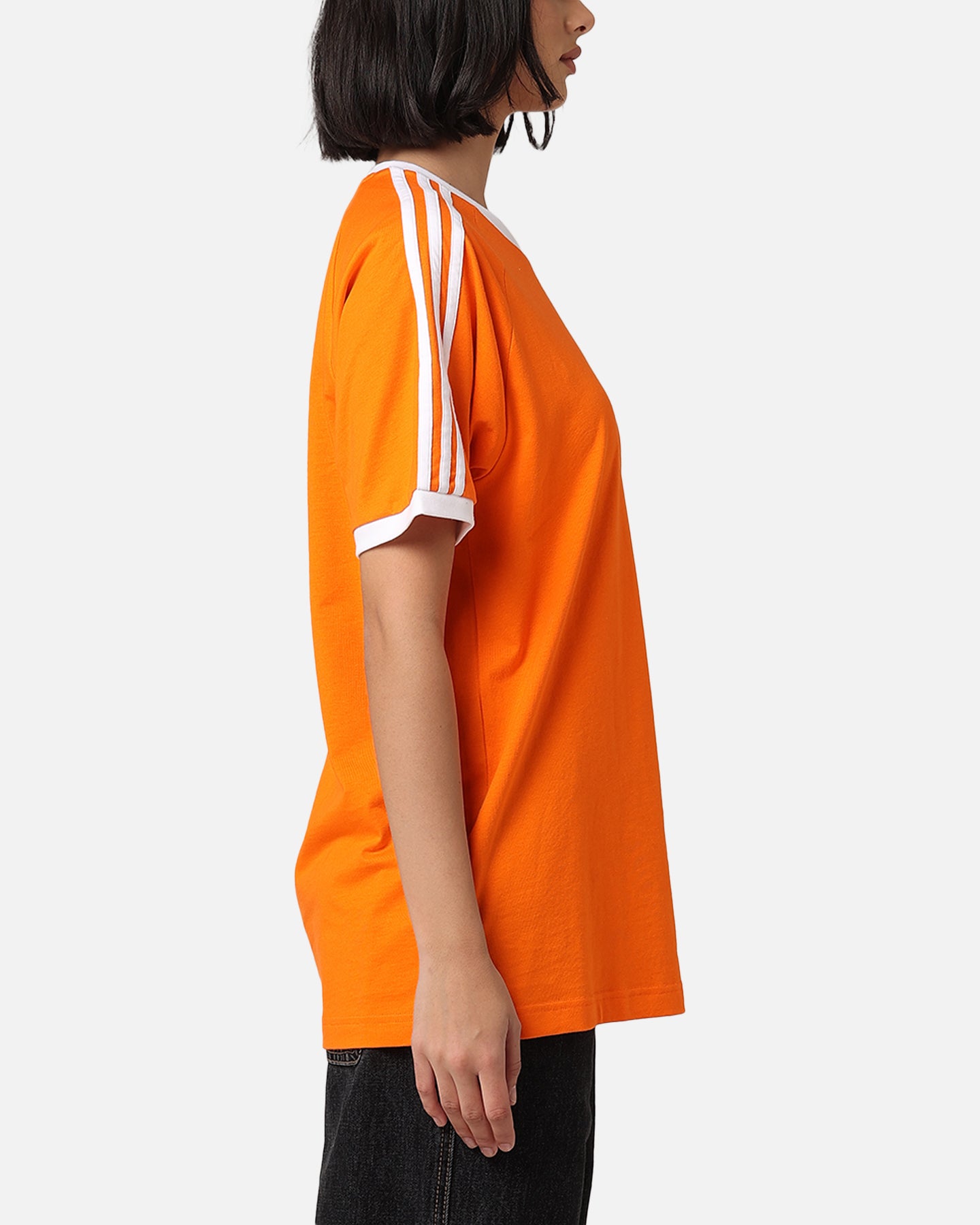 Adidas 3 Stripes T-Shirt for Men - Orange Cotton Casual Tee - Perfect for Gym, Running & Everyday Wear