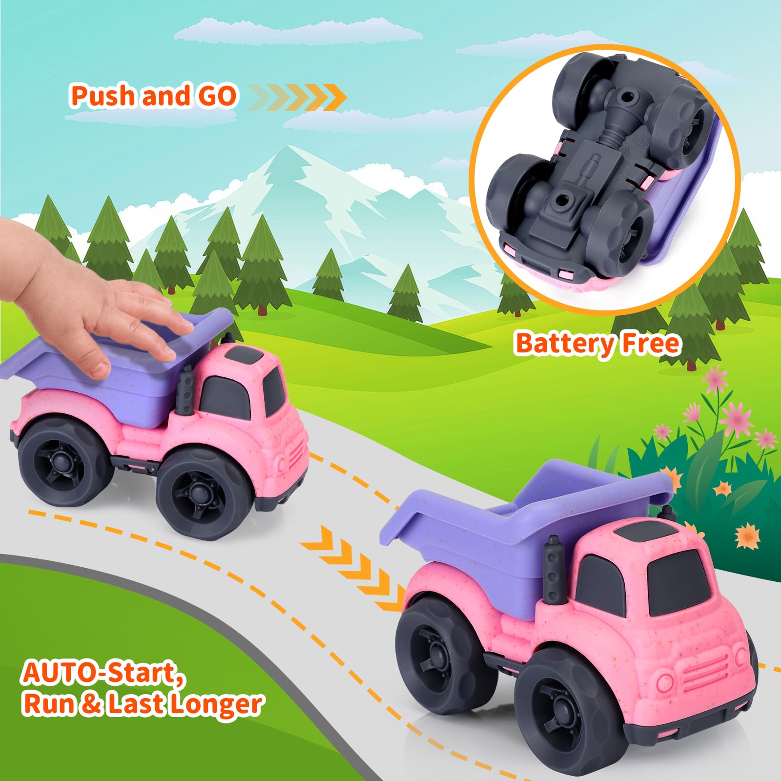 BPA Free Dump Truck Toys for 1-3 Year Olds - Outdoor Play & Birthday Gifts