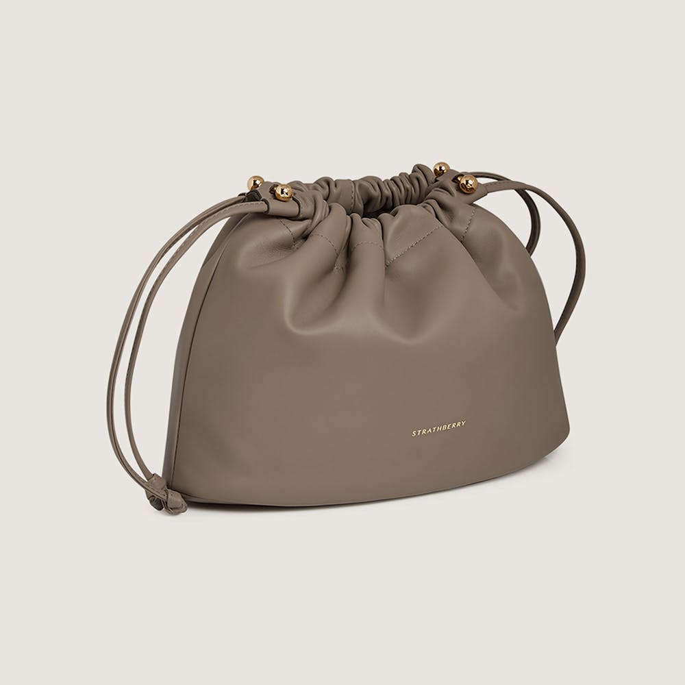 Charlotte Midi Drawstring Dress in Taupe - Elegant Casual Wear for Women, Perfect for Brunch, Dates, and Office Outfits