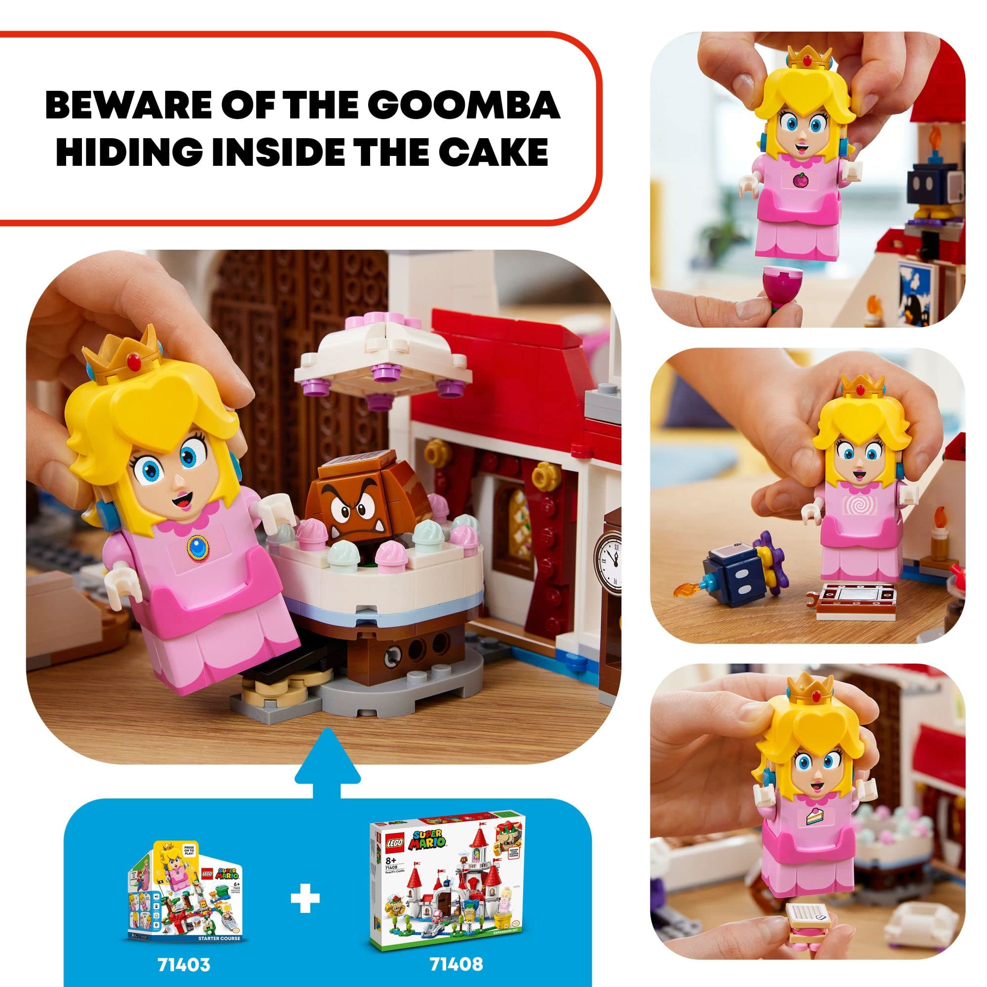 LEGO Super Mario Peach’s Castle Expansion Set 71408 | Interactive Building Toy with Bowser & Toadette Figures | Compatible with Starter Course | Perfect Gift for Kids Ages 8+ | Fun Family Game Night & Creative Play
