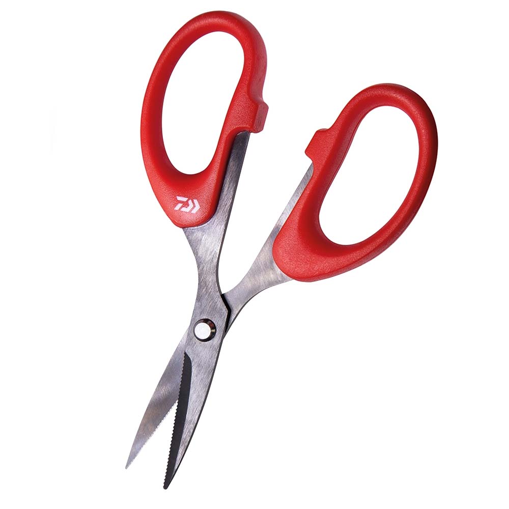 Daiwa Serrated Fishing Scissors - Stainless Steel Angler Shears for Cutting Line, Braid & Leaders | Perfect for Saltwater, Freshwater & Fly Fishing Gear