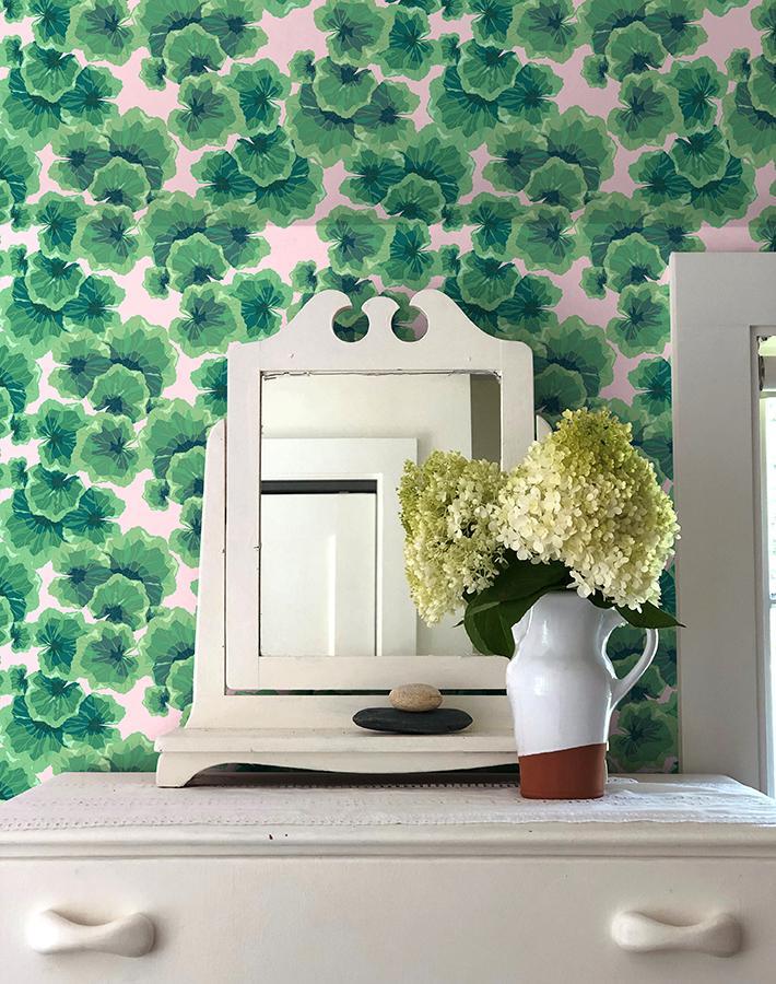 Nathan Turner Geranium Leaves Wallpaper in Ballet Slipper - Perfect for Nursery, Bedroom & Home Decor