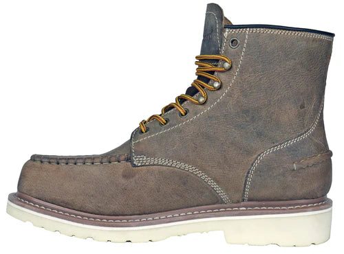 Monte Distressed Brown Soft Toe Work Boots - Durable & Comfortable Men's Safety Shoes for Construction, Hiking & Outdoor Work