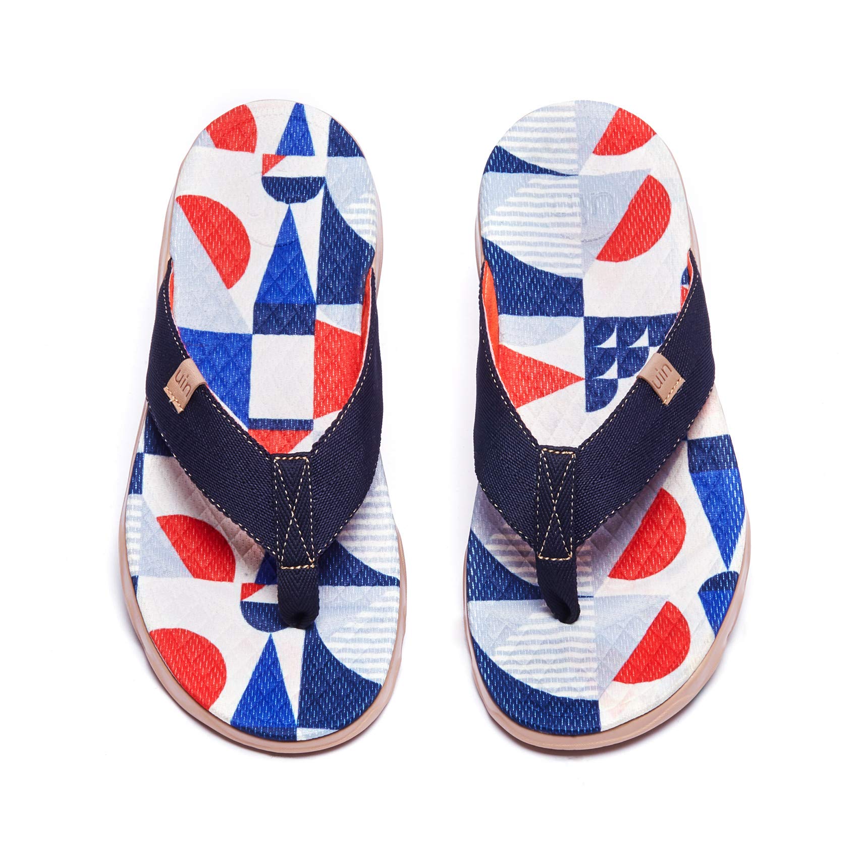 **UIN Men's Flip Flops - Comfortable Thong Sandals for Beach, Summer & Travel - Hand-Painted Art Design - Lightweight Casual Slippers for Walking, Poolside & Outdoor Adventures**